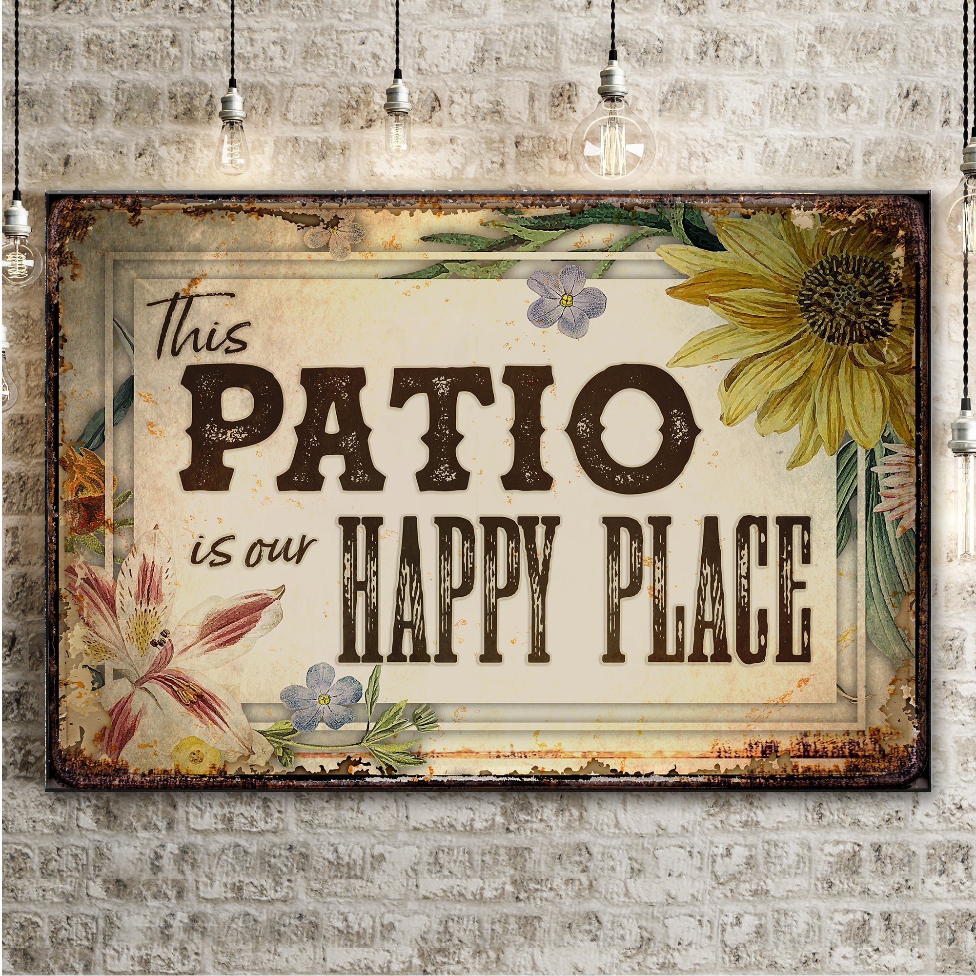This Patio Is Our Happy Place Sign on sale at MyriadMart