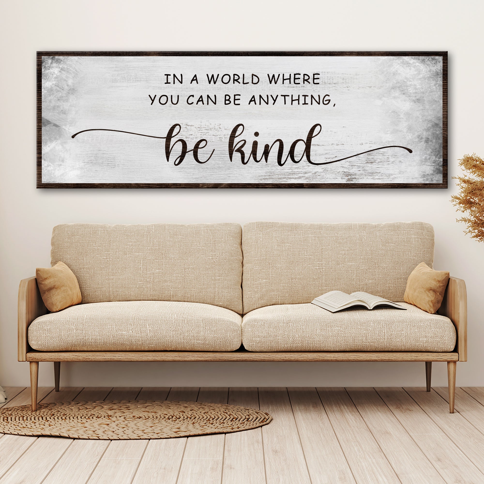 In A World Where You Can Be Anything, Be Kind Sign V on sale at MyriadMart