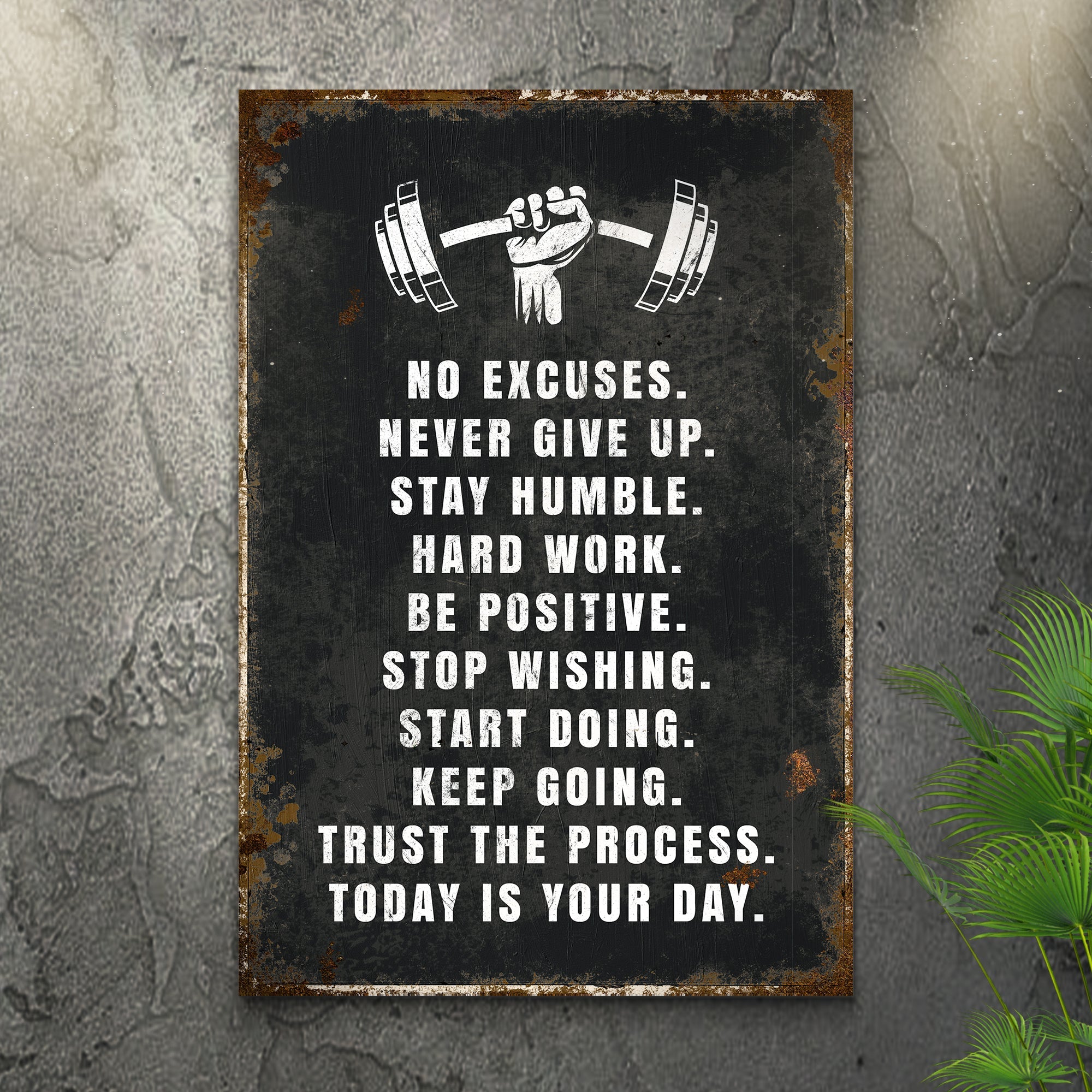 No Excuses Motivational Sign on sale at MyriadMart