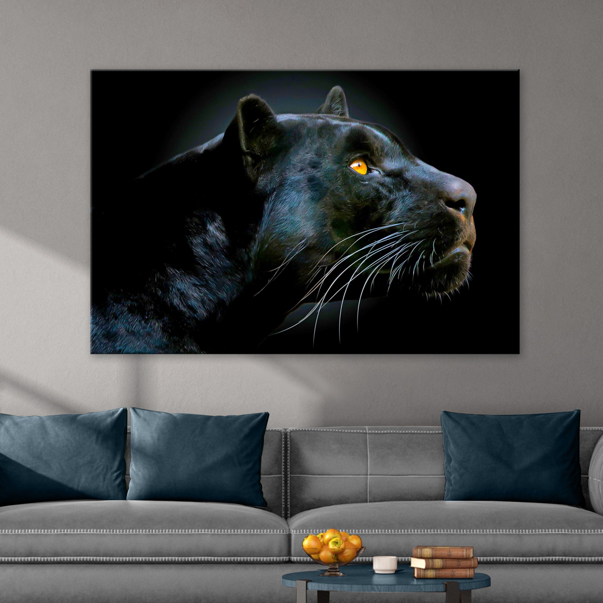 Black Panther Head Canvas Wall Art on sale at MyriadMart