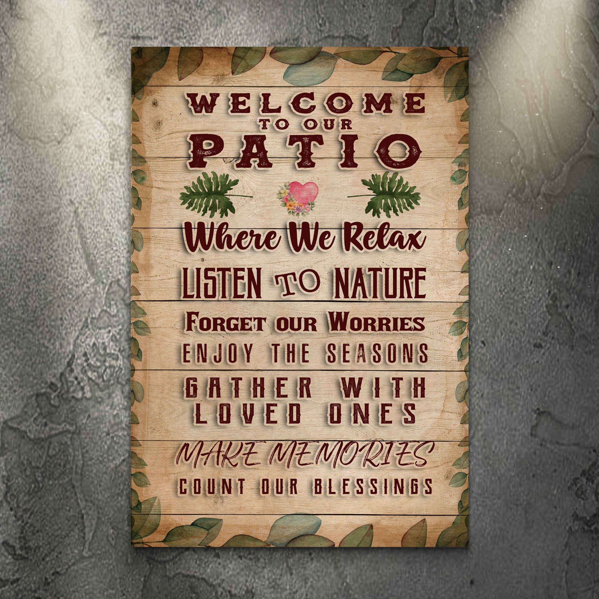 Welcome To Our Patio Where We Relax Sign on sale at MyriadMart