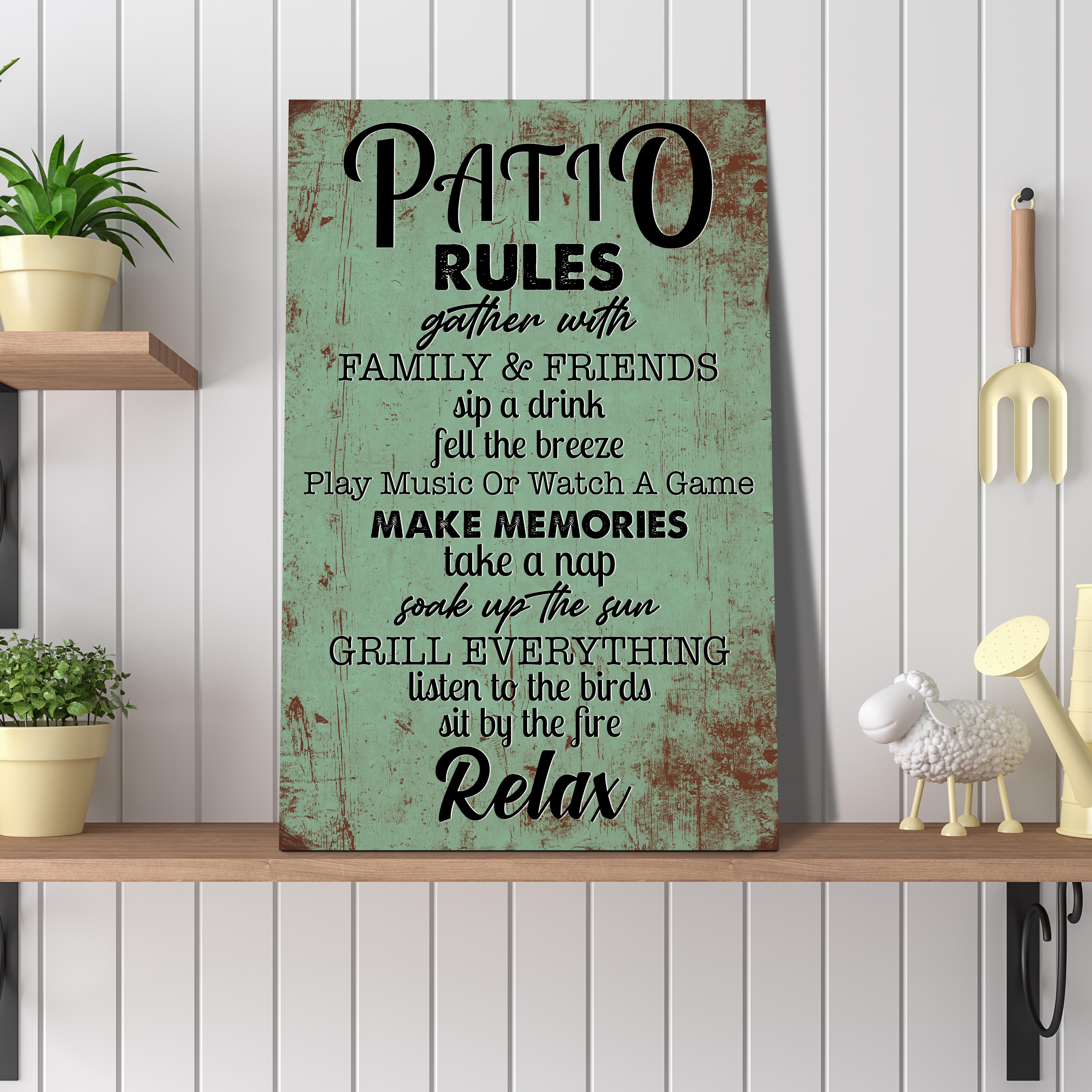 Patio Rules Sign V on sale at MyriadMart