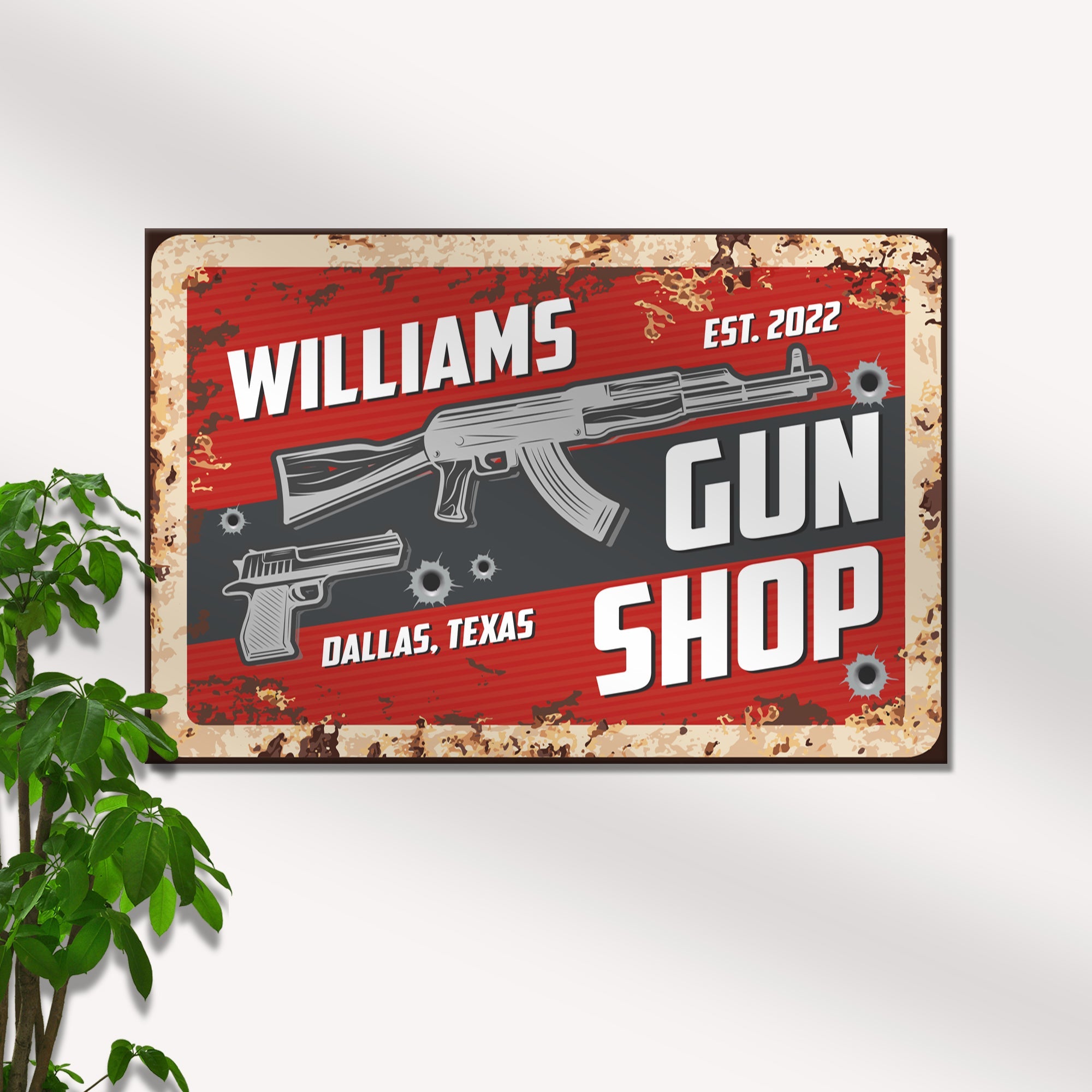 Gun Shop Sign II on sale at MyriadMart