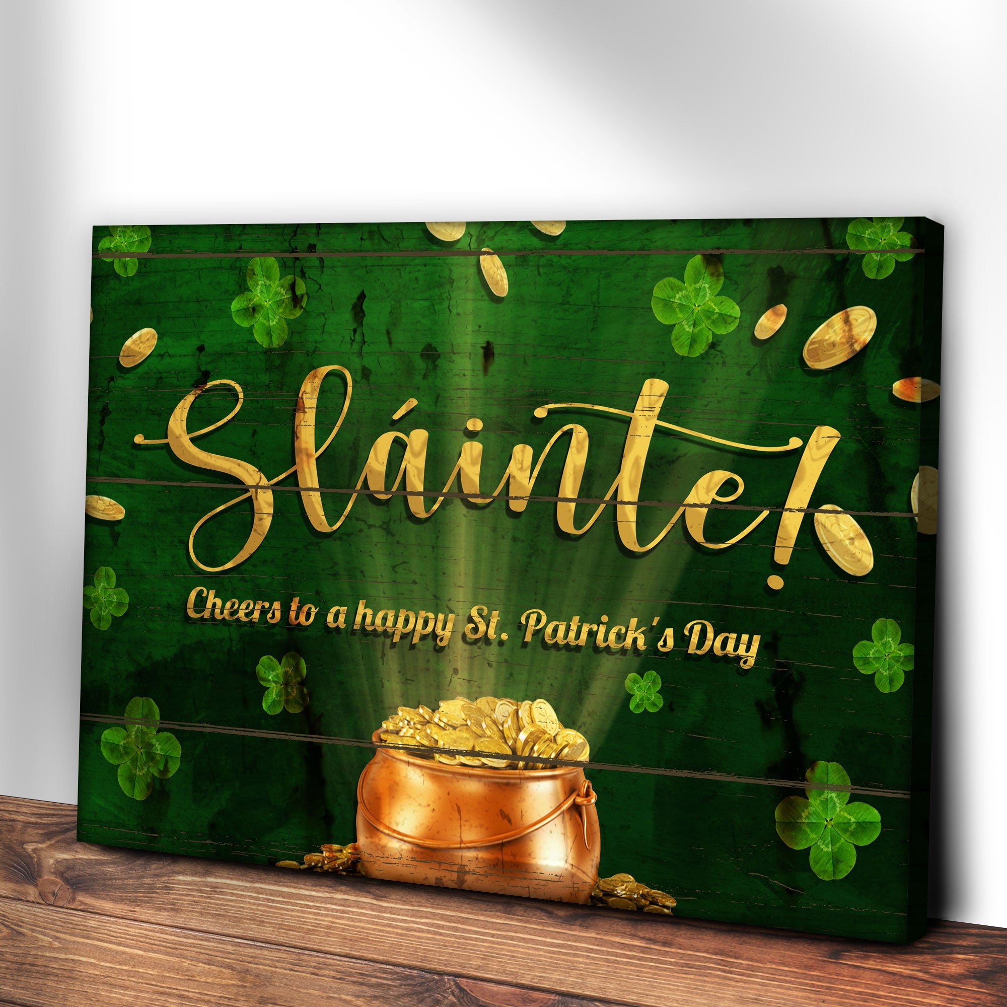 Sláinte! Cheers To A Happy St. Patrick's Day Sign on sale at MyriadMart