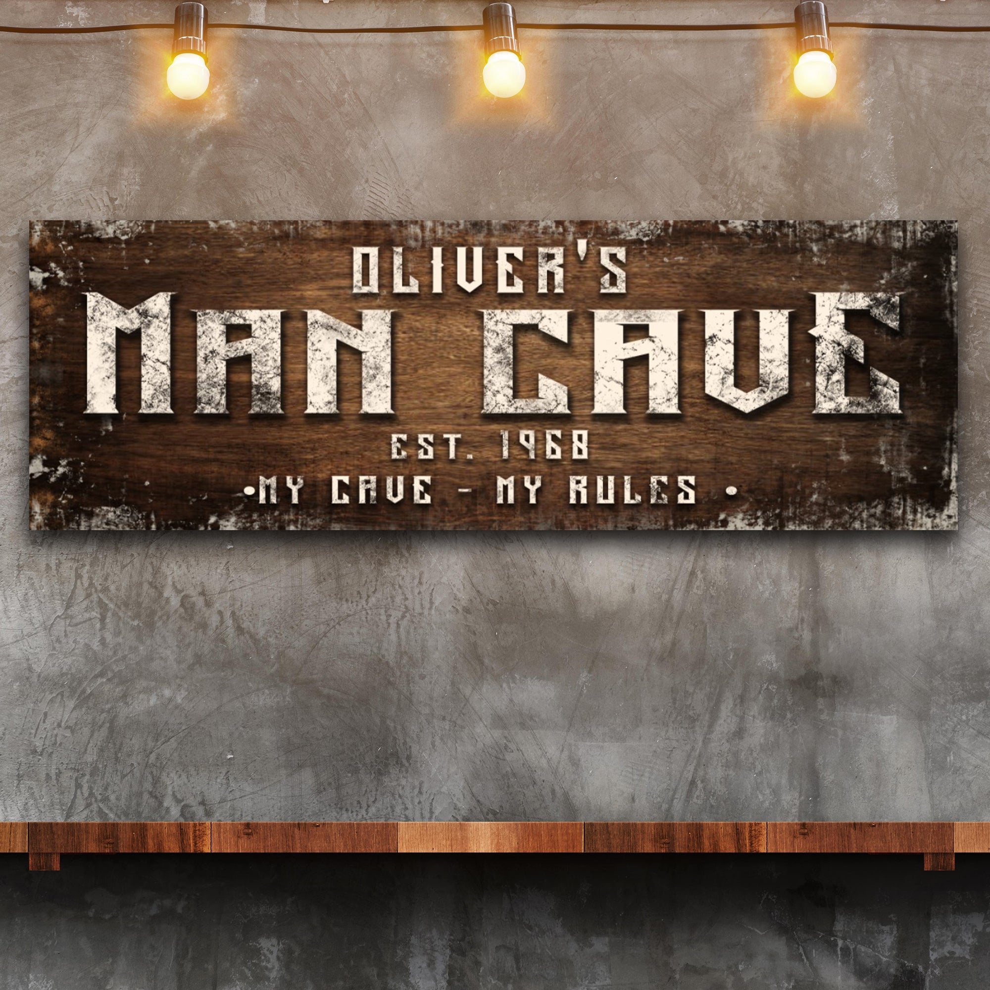 Man Cave My Cave My Rules Sign on sale at MyriadMart
