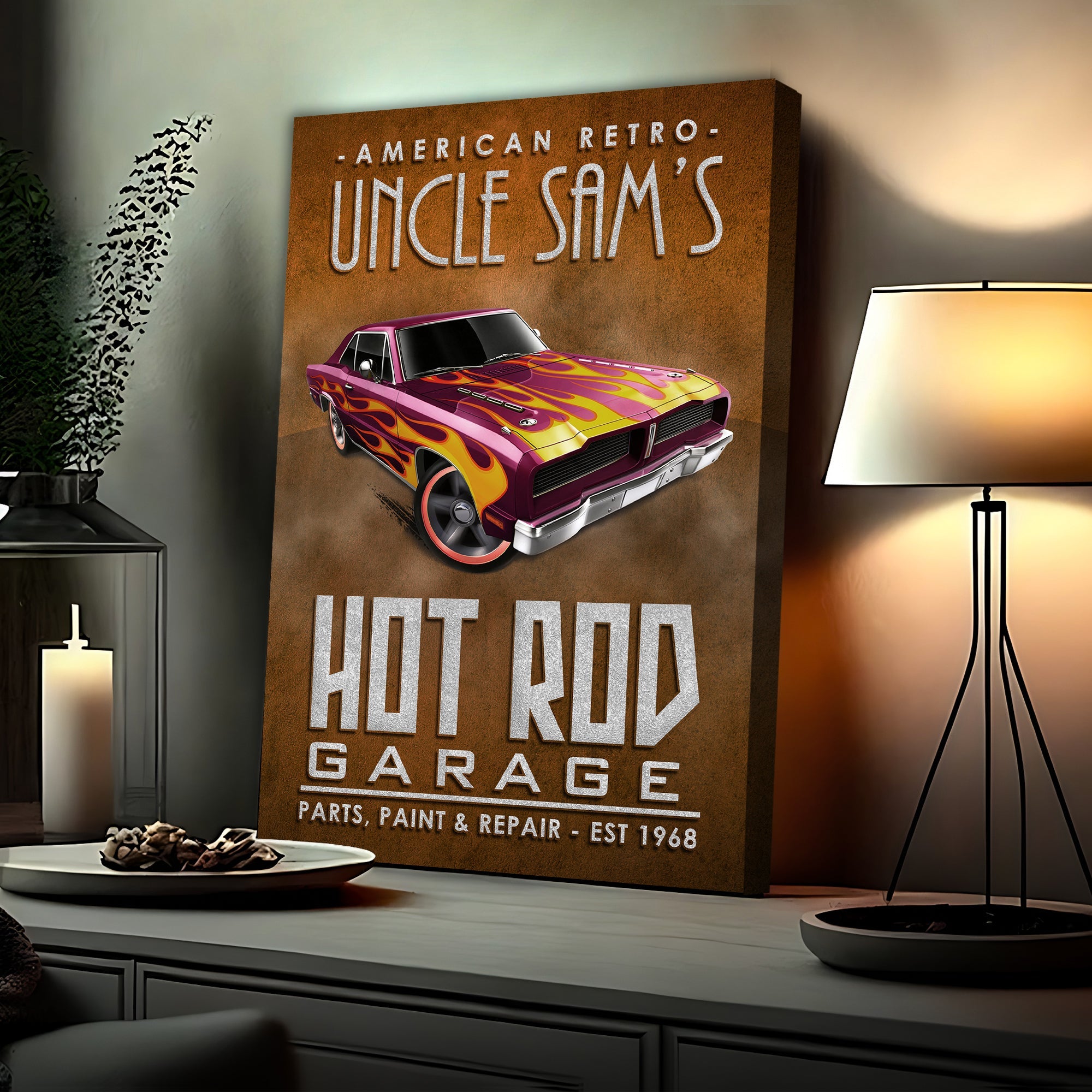 American Retro Garage Hot Rod Sign on sale at MyriadMart
