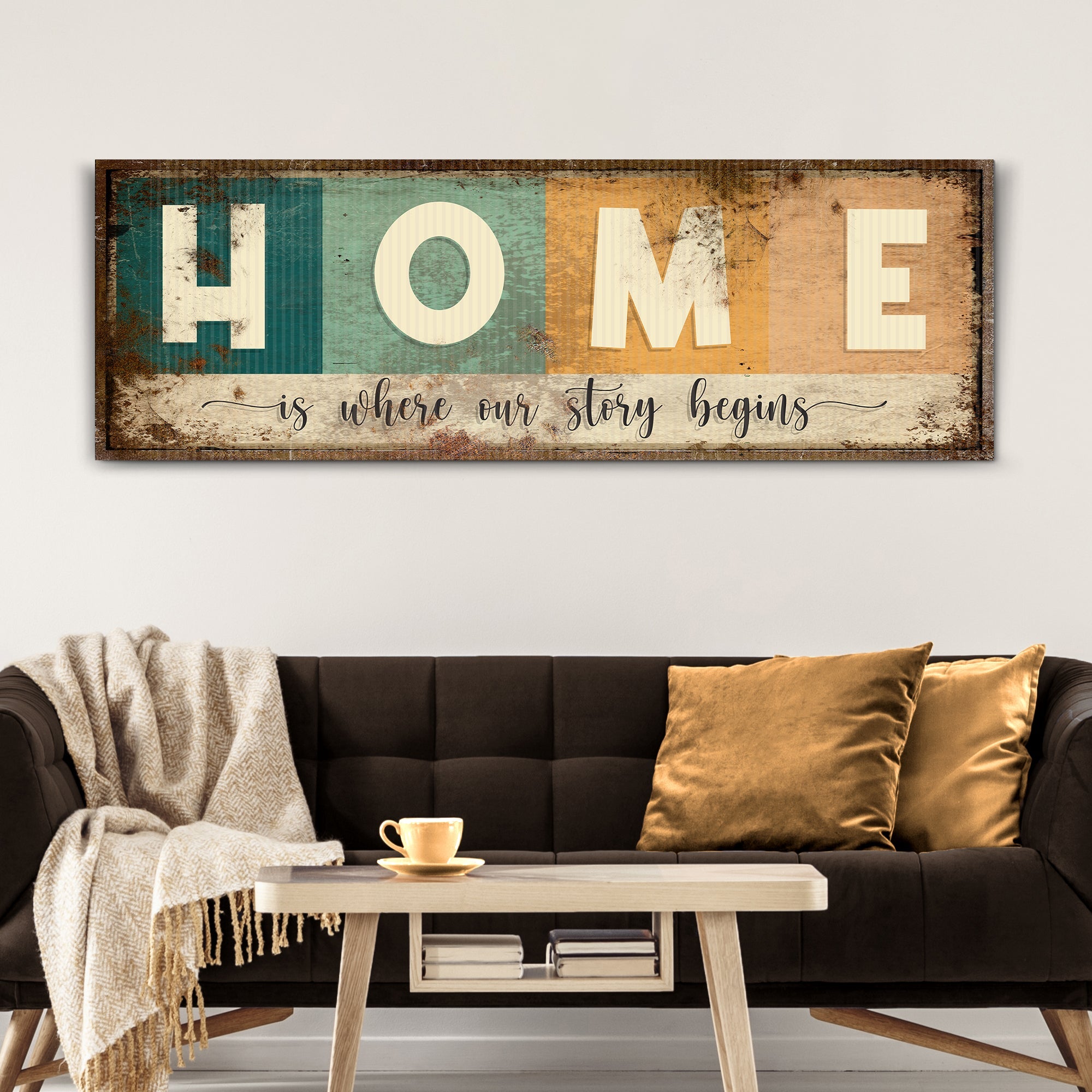 Home Is Where Our Story Begins Sign III on sale at MyriadMart