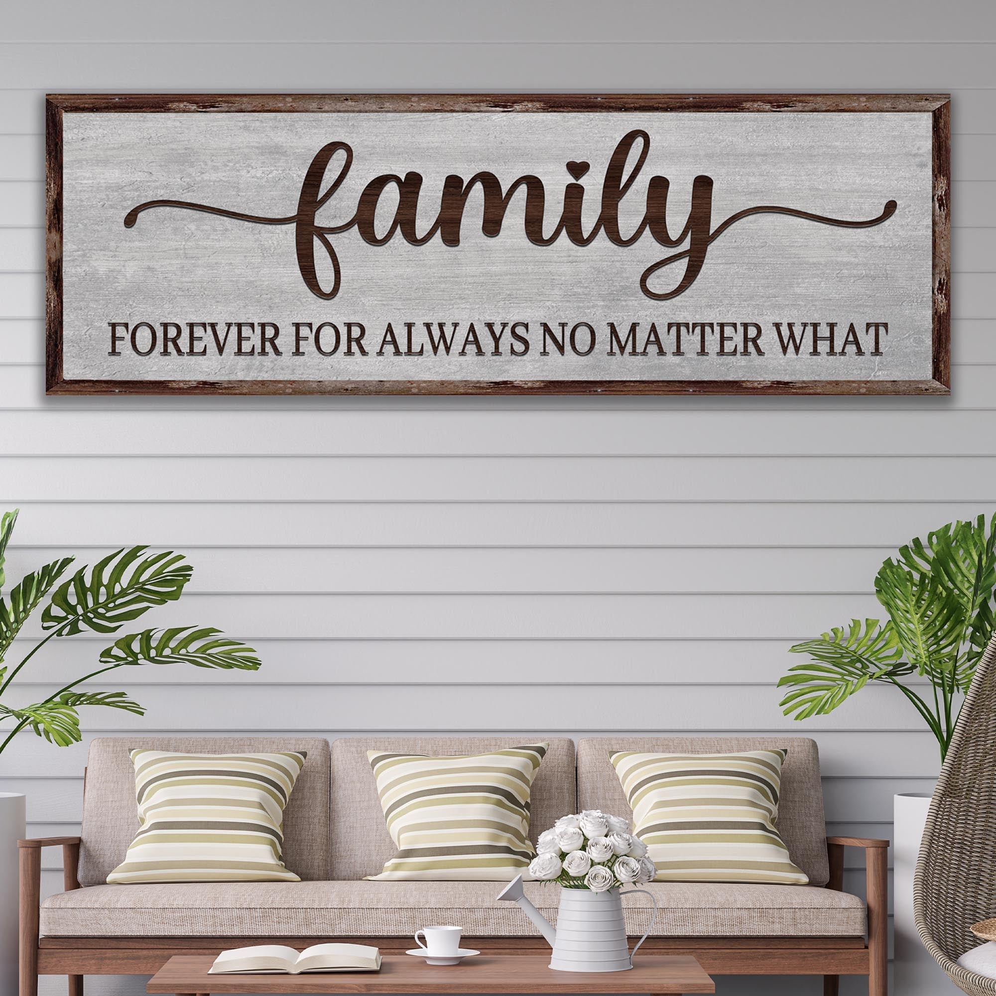 Family Forever For Always No Matter What Sign on sale at MyriadMart