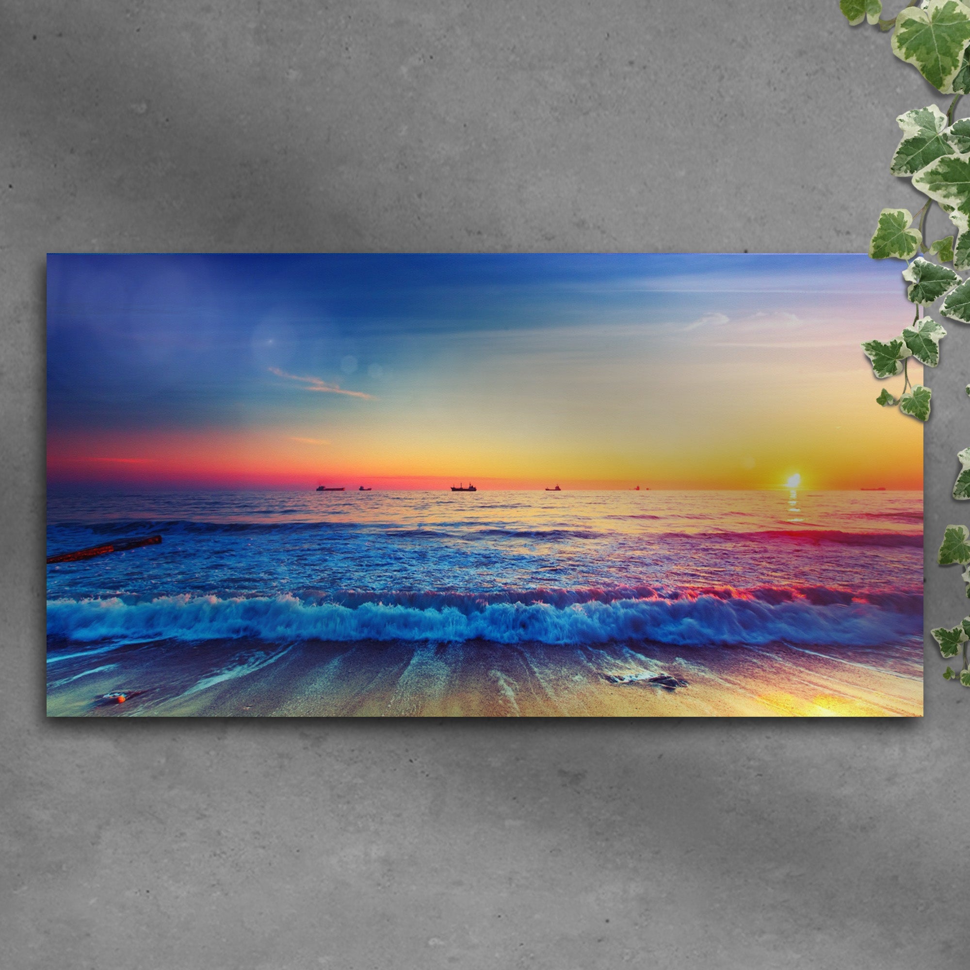 Sunrise Over The Ocean Canvas Wall Art on sale at MyriadMart