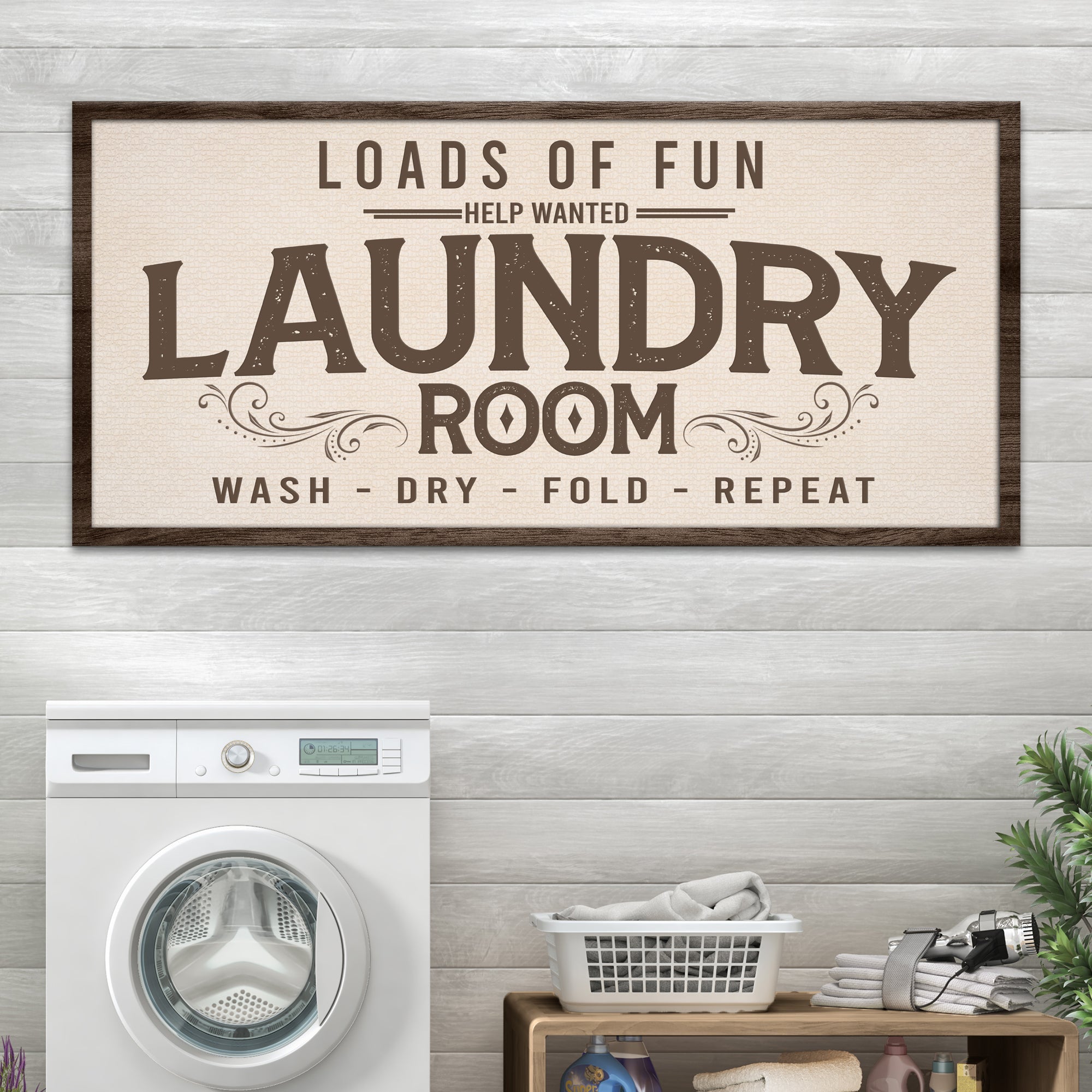 Loads Of Fun Help Wanted Laundry Room Sign on sale at MyriadMart