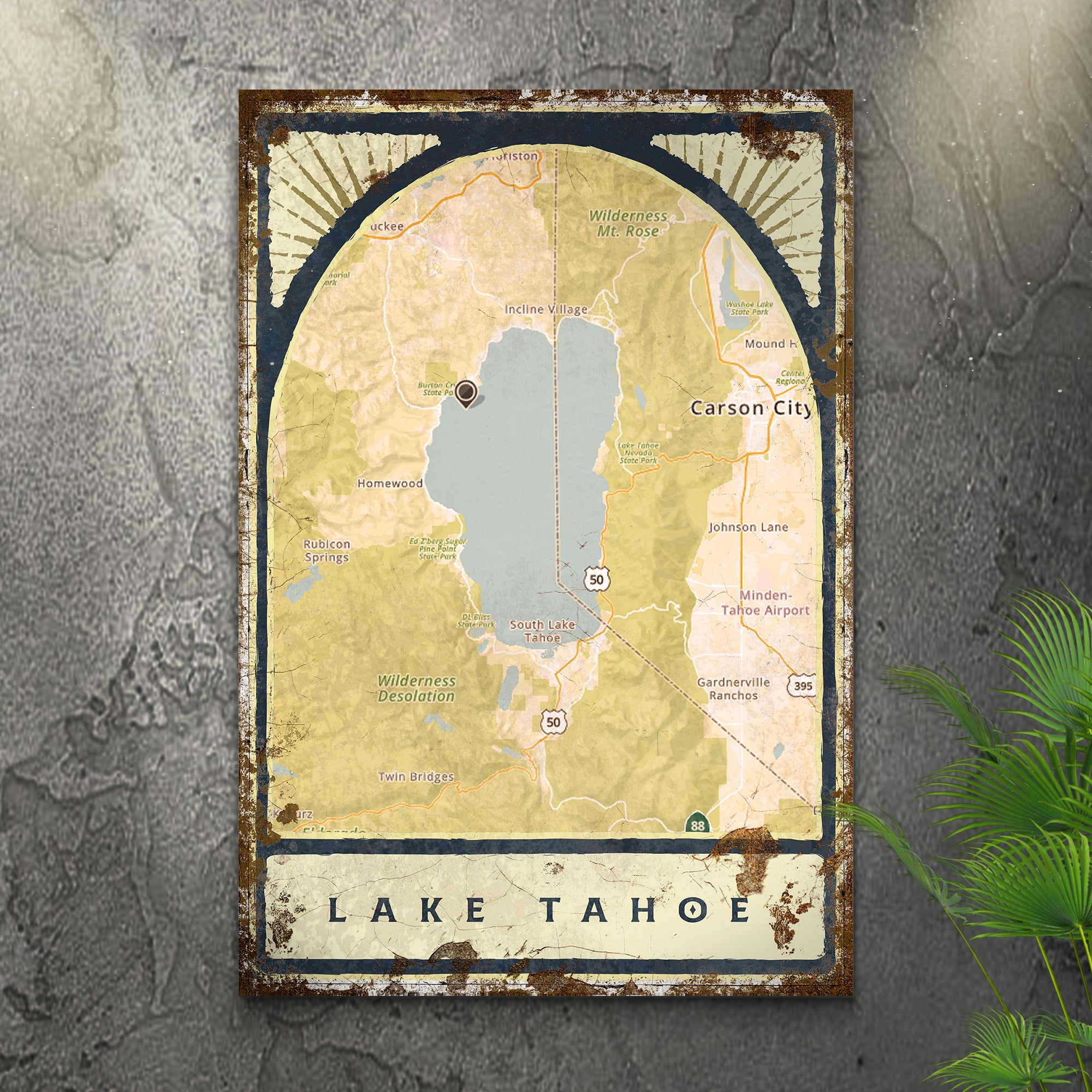 Lake Map Portrait Sign on sale at MyriadMart