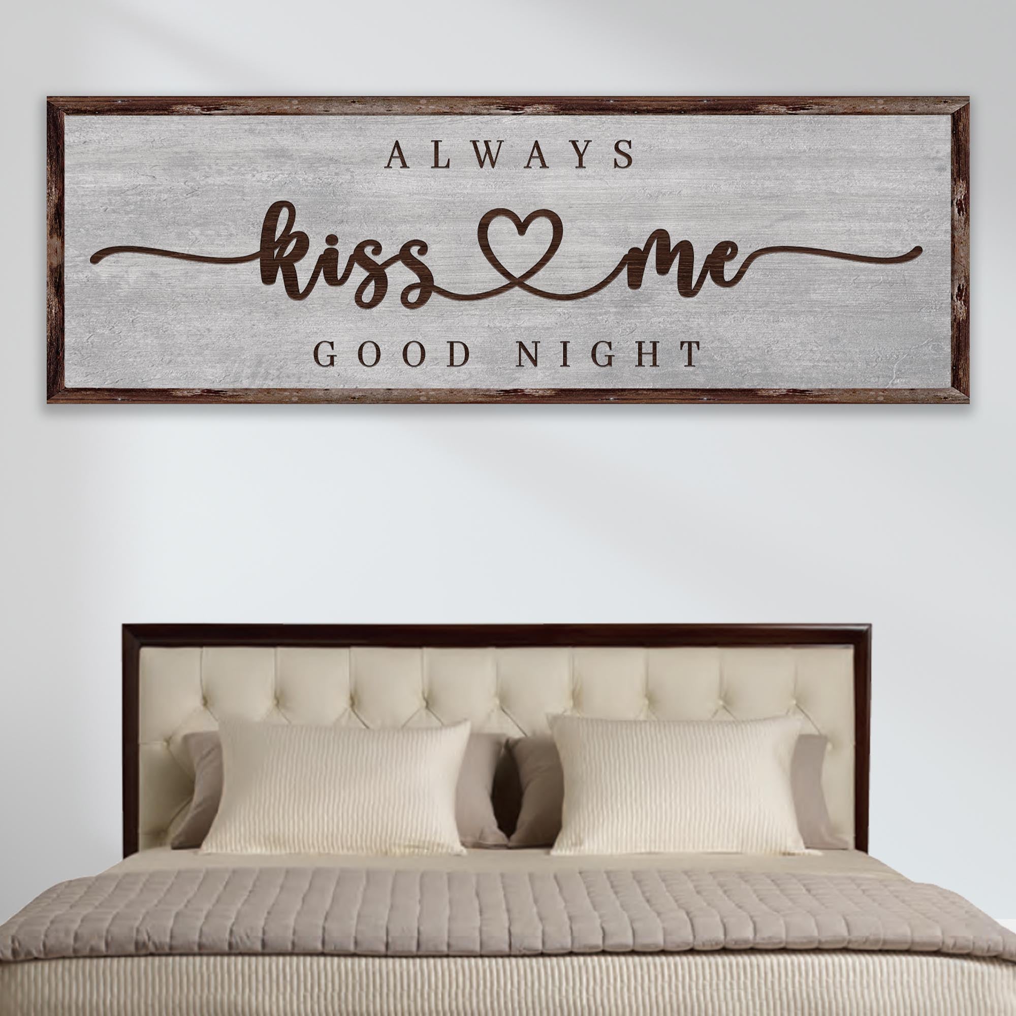 Always Kiss Me Goodnight Sign III on sale at MyriadMart