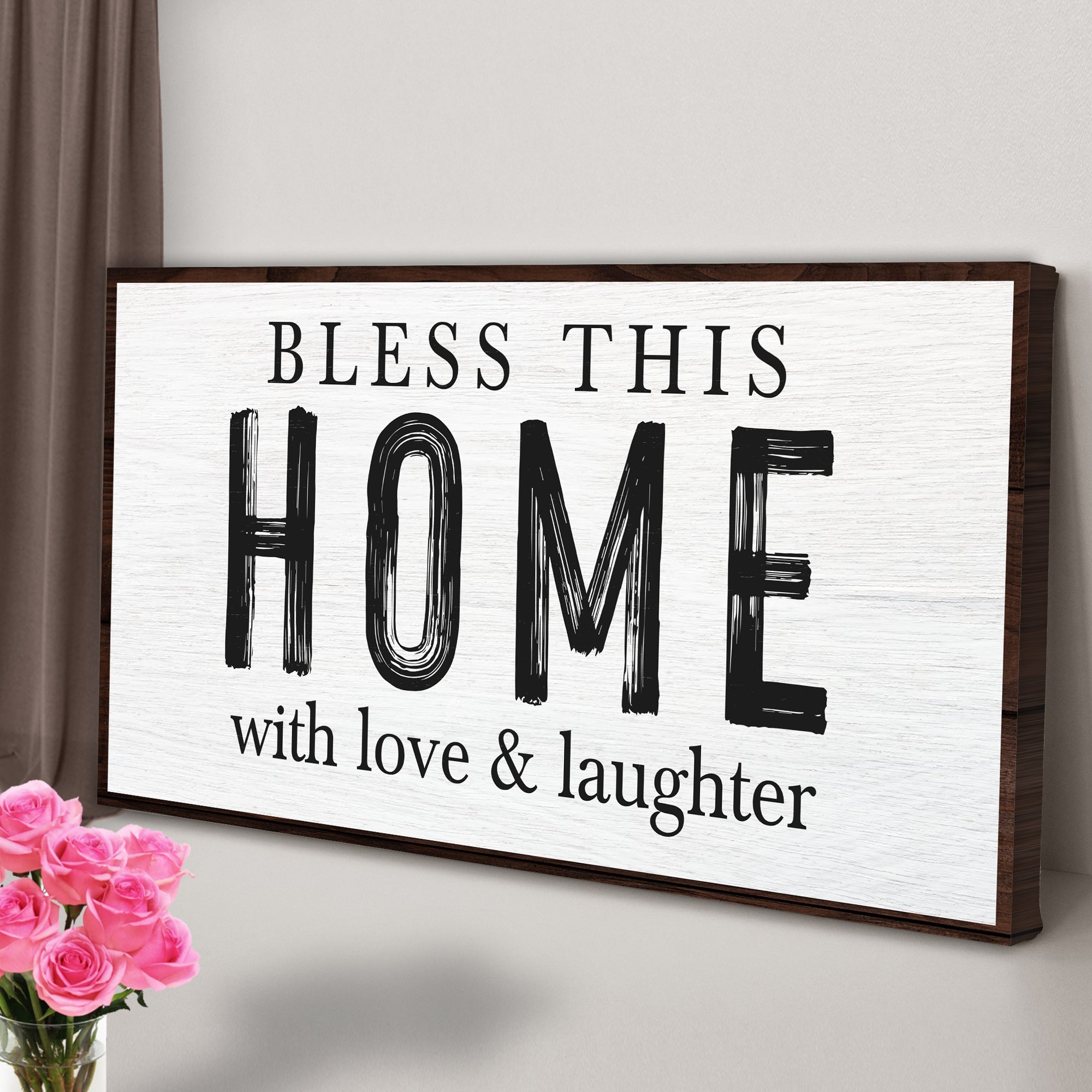 Bless This Home With Love And Laughter Sign III on sale at MyriadMart