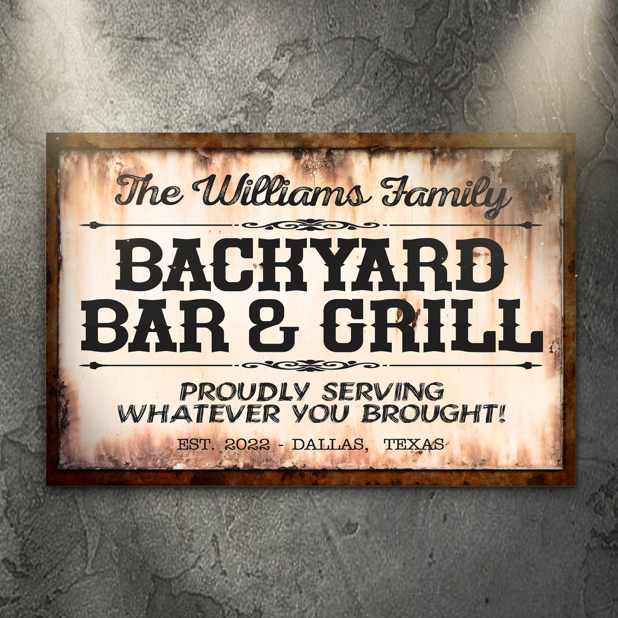 Backyard Bar & Grill Sign X on sale at MyriadMart