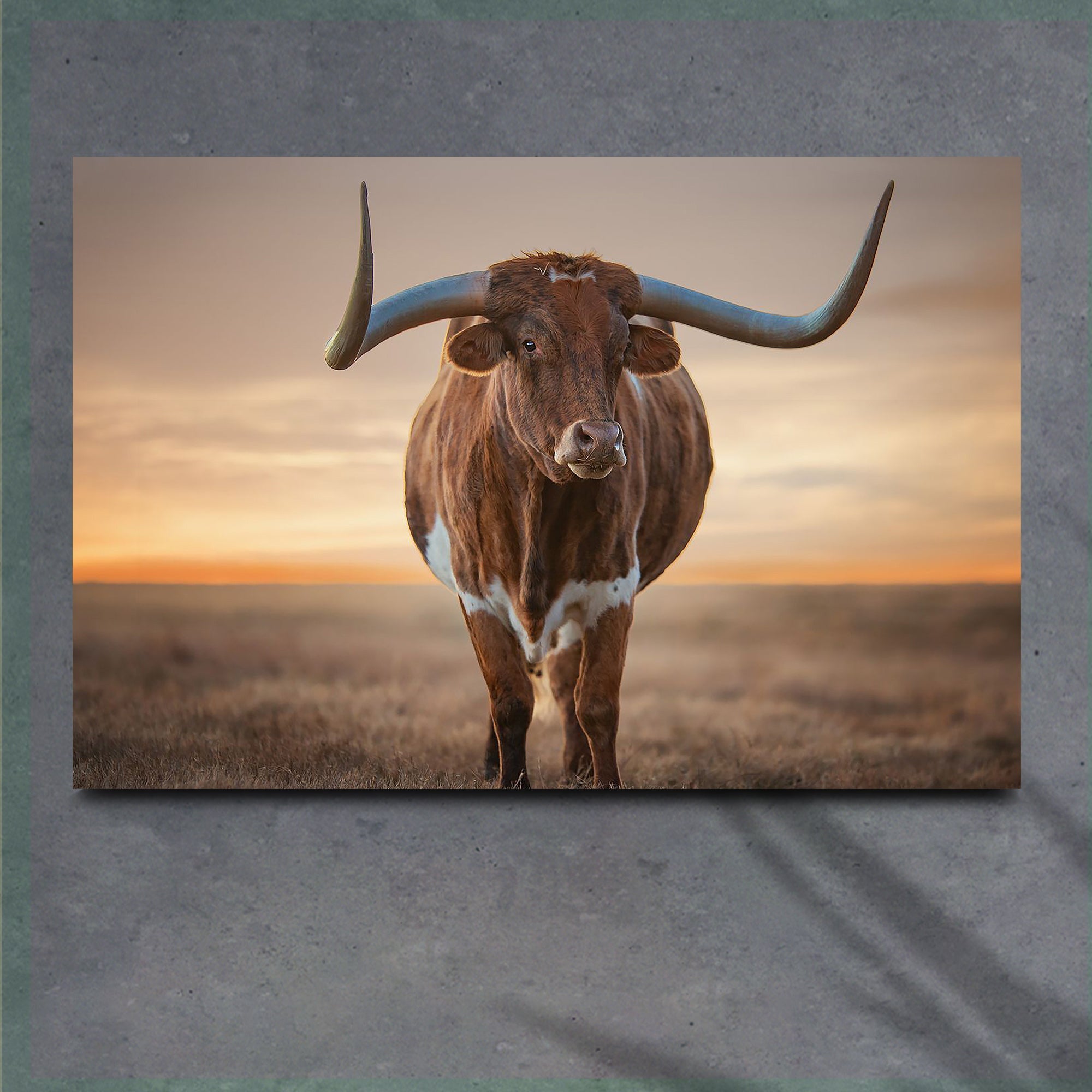Mighty Longhorn Cattle Canvas Wall Art on sale at MyriadMart
