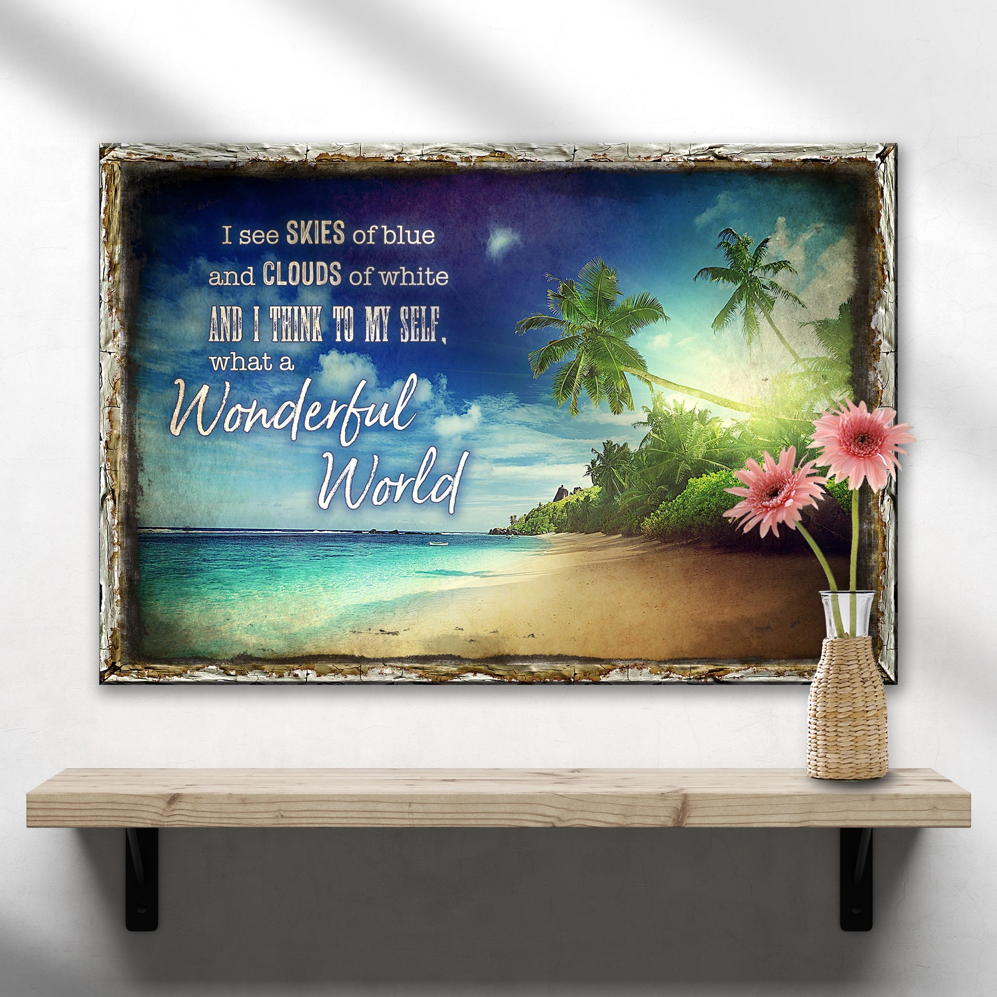 What A Wonderful World Sign IX on sale at MyriadMart
