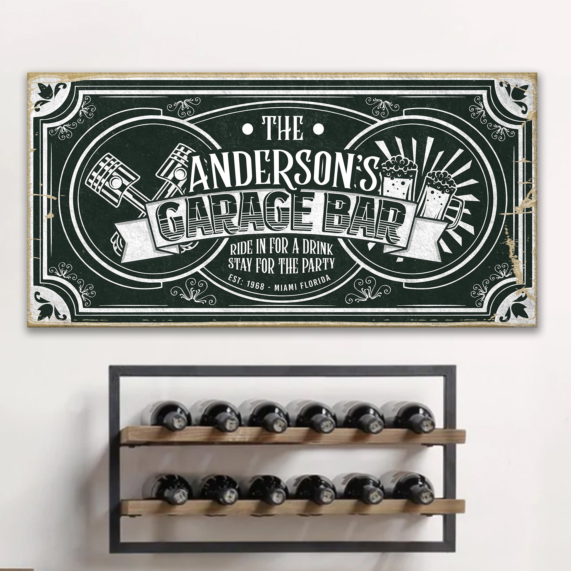 Garage Bar Victorian Vintage Sign on sale at MyriadMart