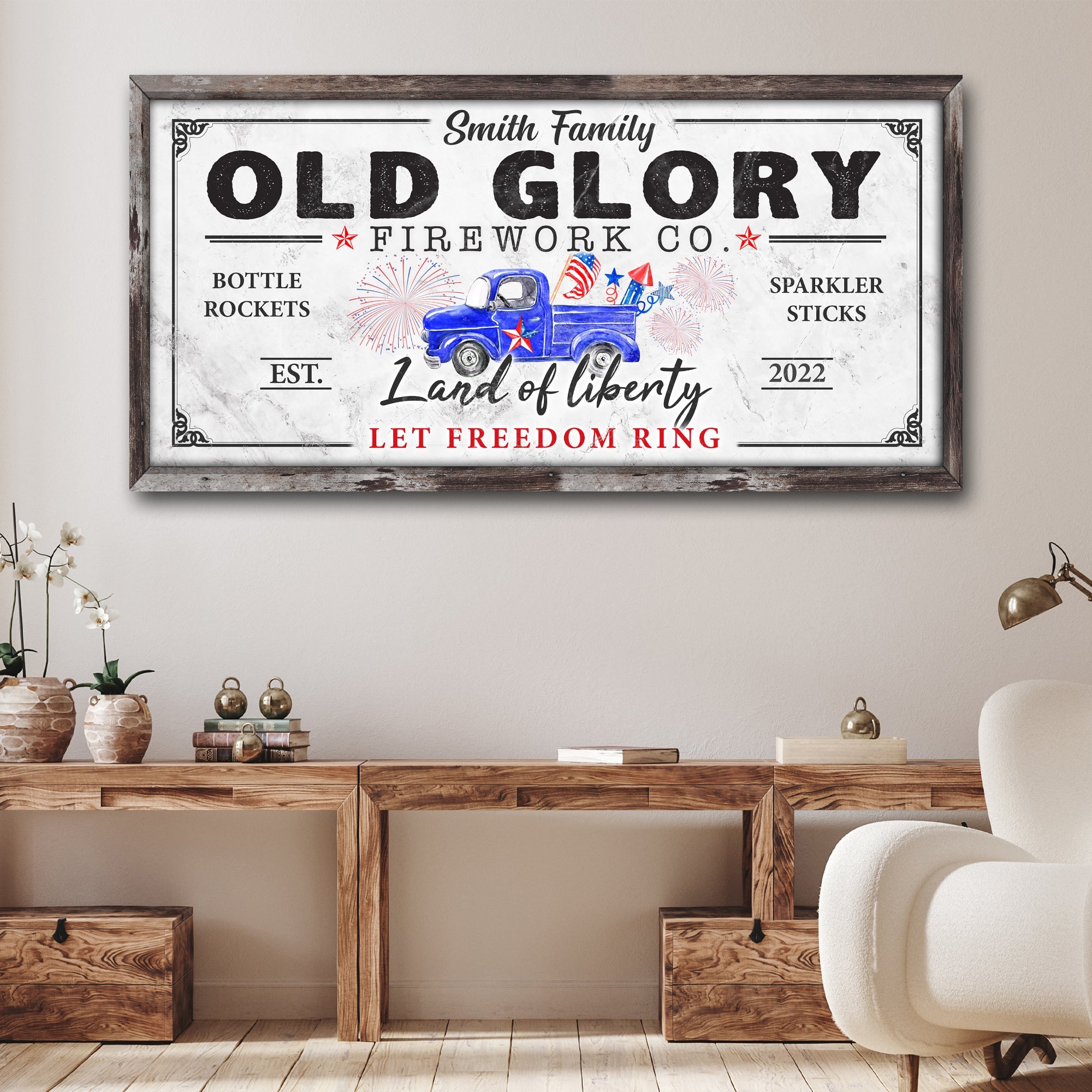 Old Glory Firework Co Let Freedom Ring Sign on sale at MyriadMart