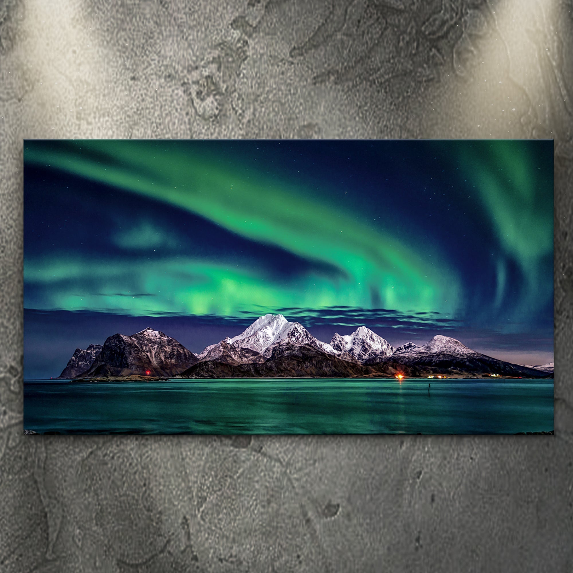 Lake And Northern Lights Canvas Wall Art on sale at MyriadMart