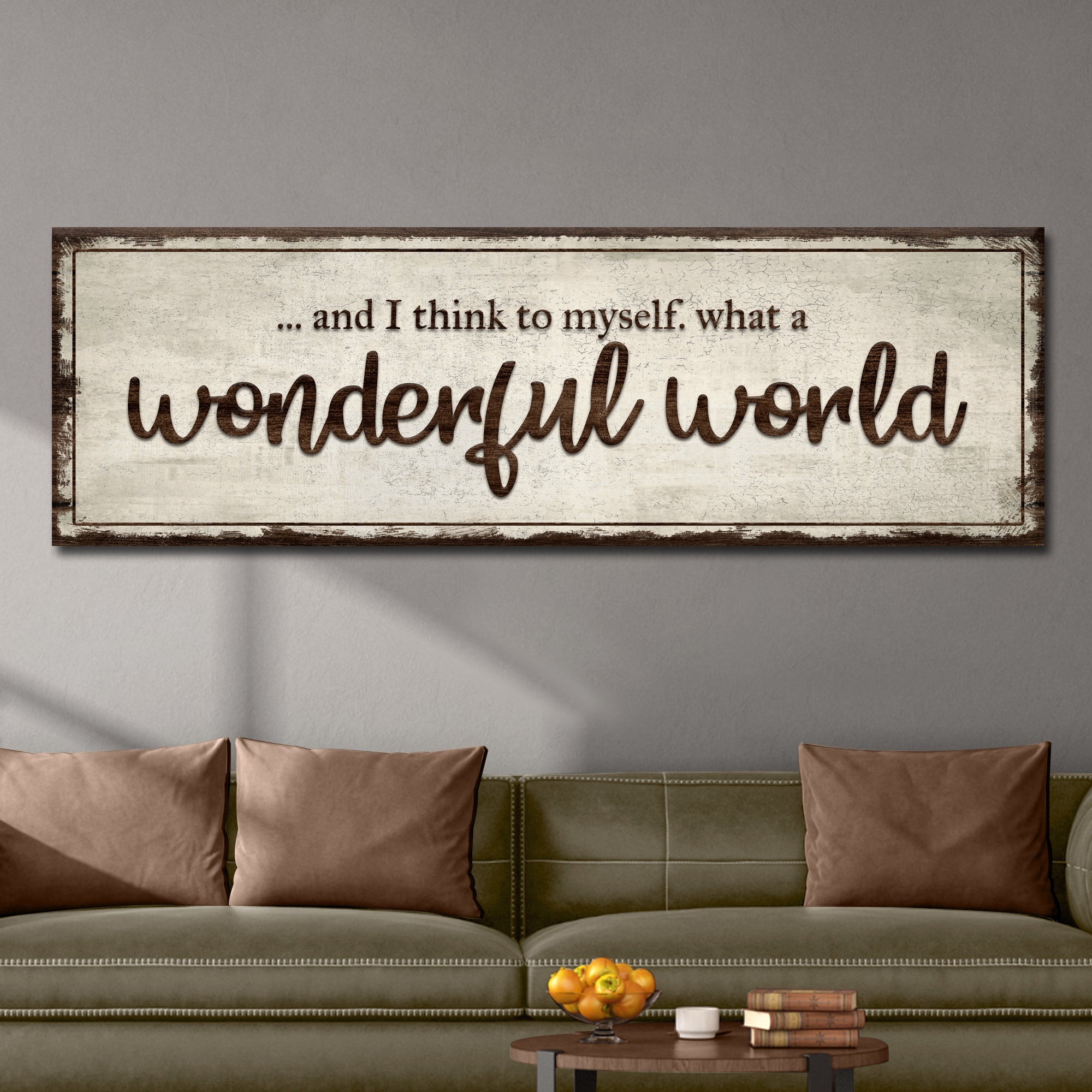 What A Wonderful World Sign III on sale at MyriadMart