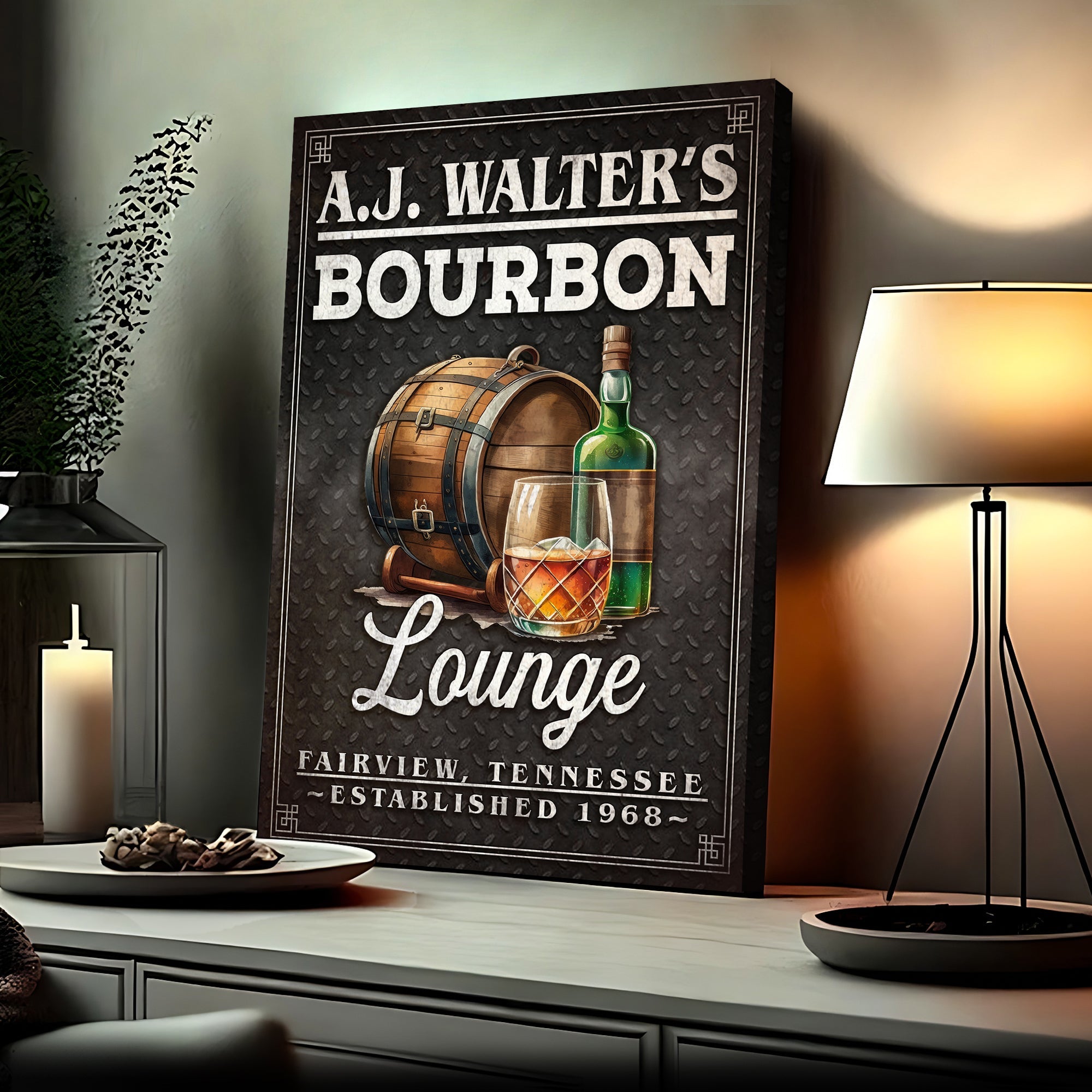 Bourbon Lounge Sign on sale at MyriadMart