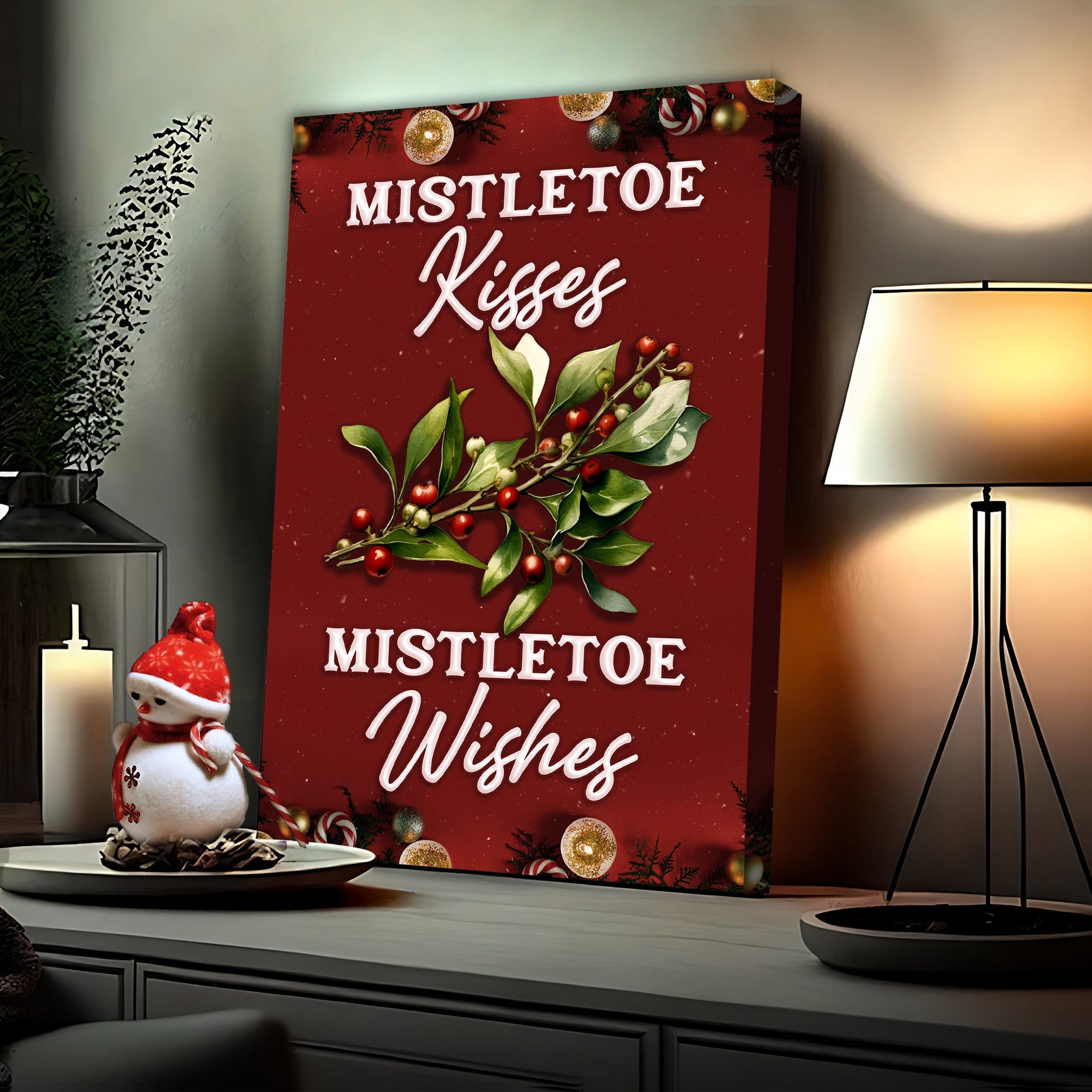 Kisses And Wishes Mistletoe Sign on sale at MyriadMart