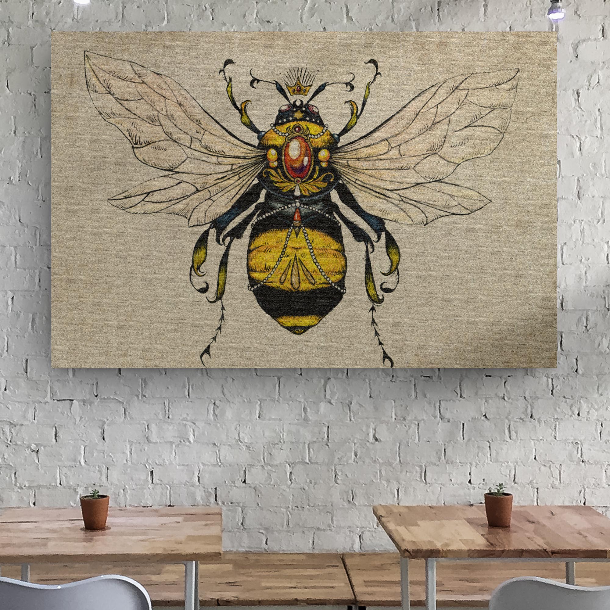Vintage Queen Bee Canvas Wall Art on sale at MyriadMart