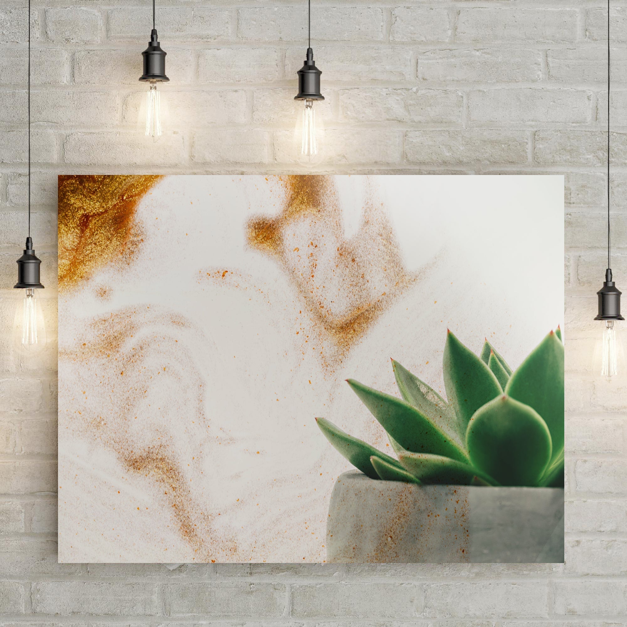 Stone Pot Succulent Plant Canvas Wall Art on sale at MyriadMart