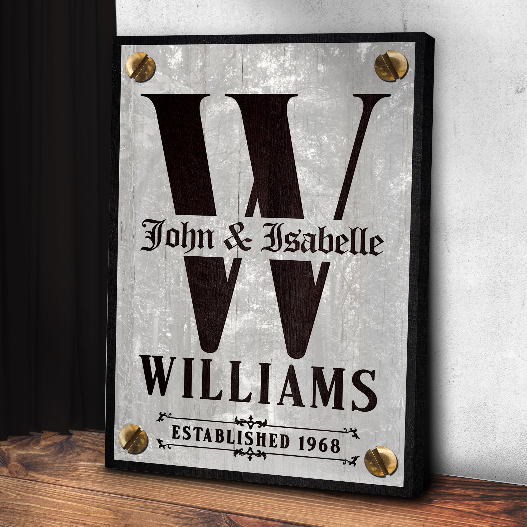 Family Name Portrait Monogram Sign III on sale at MyriadMart