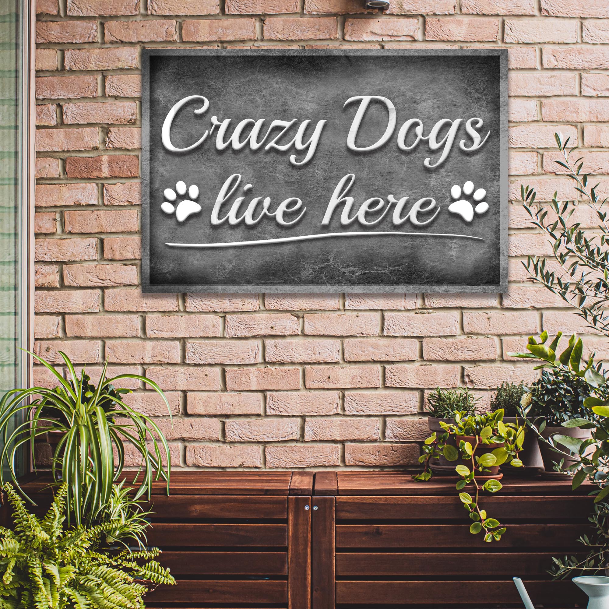 Crazy Dogs Live Here Sign II on sale at MyriadMart