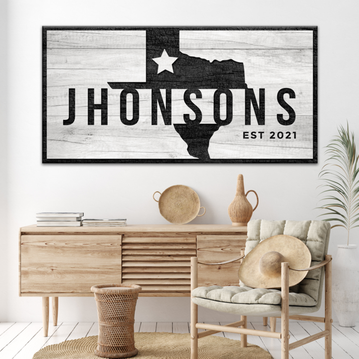 Texas Family Name Sign on sale at MyriadMart