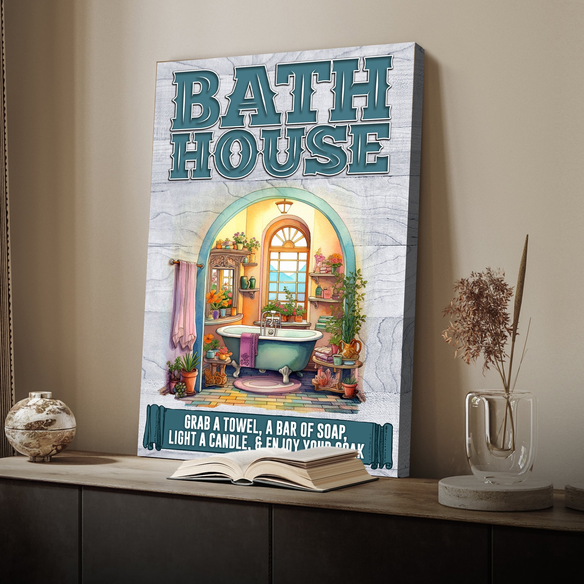 Enjoy Your Soak Bath House Sign on sale at MyriadMart
