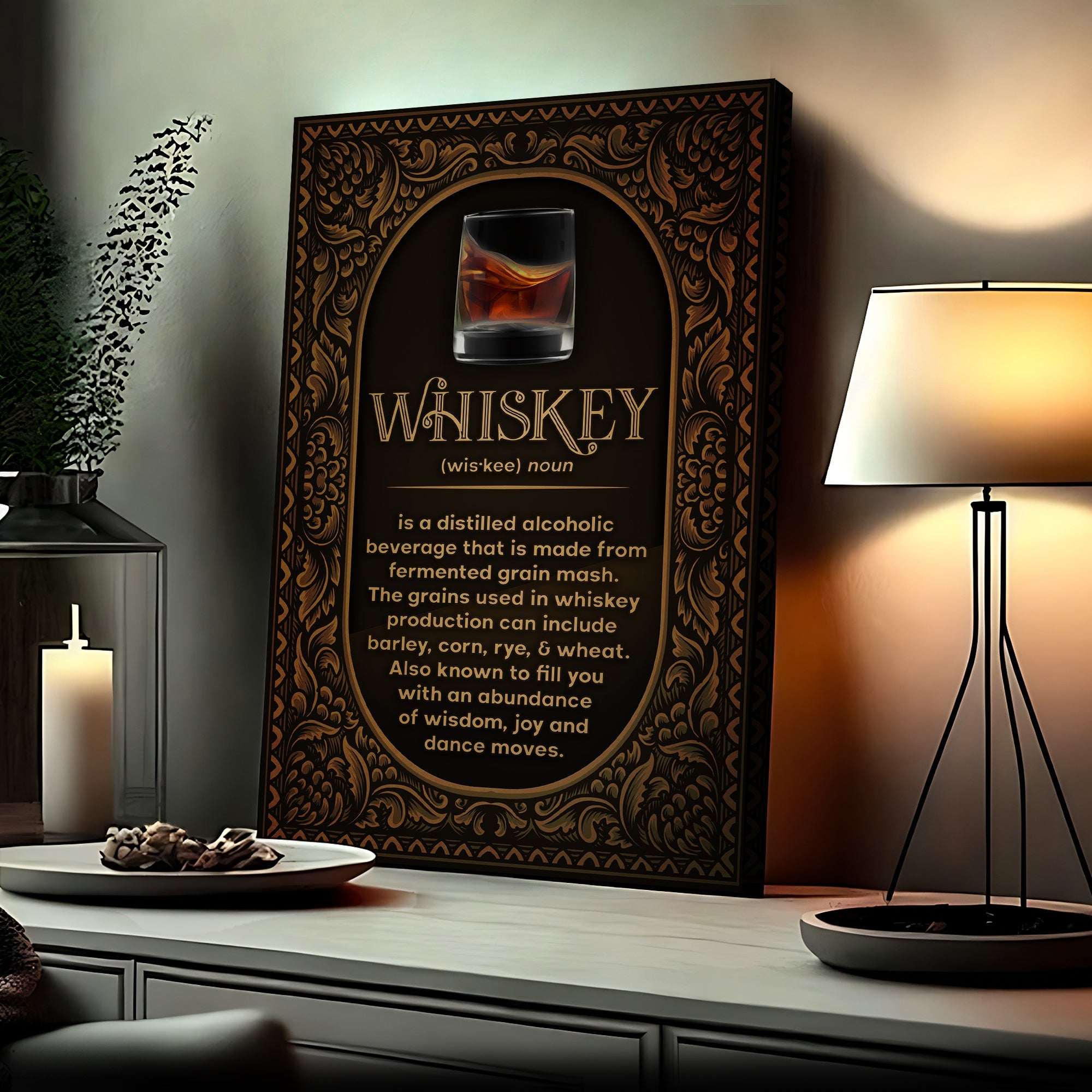Whiskey Definition Sign on sale at MyriadMart