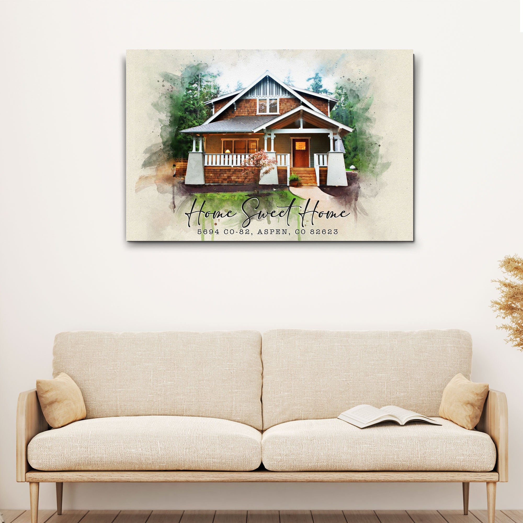 Home Sweet Home Watercolor Sign on sale at MyriadMart