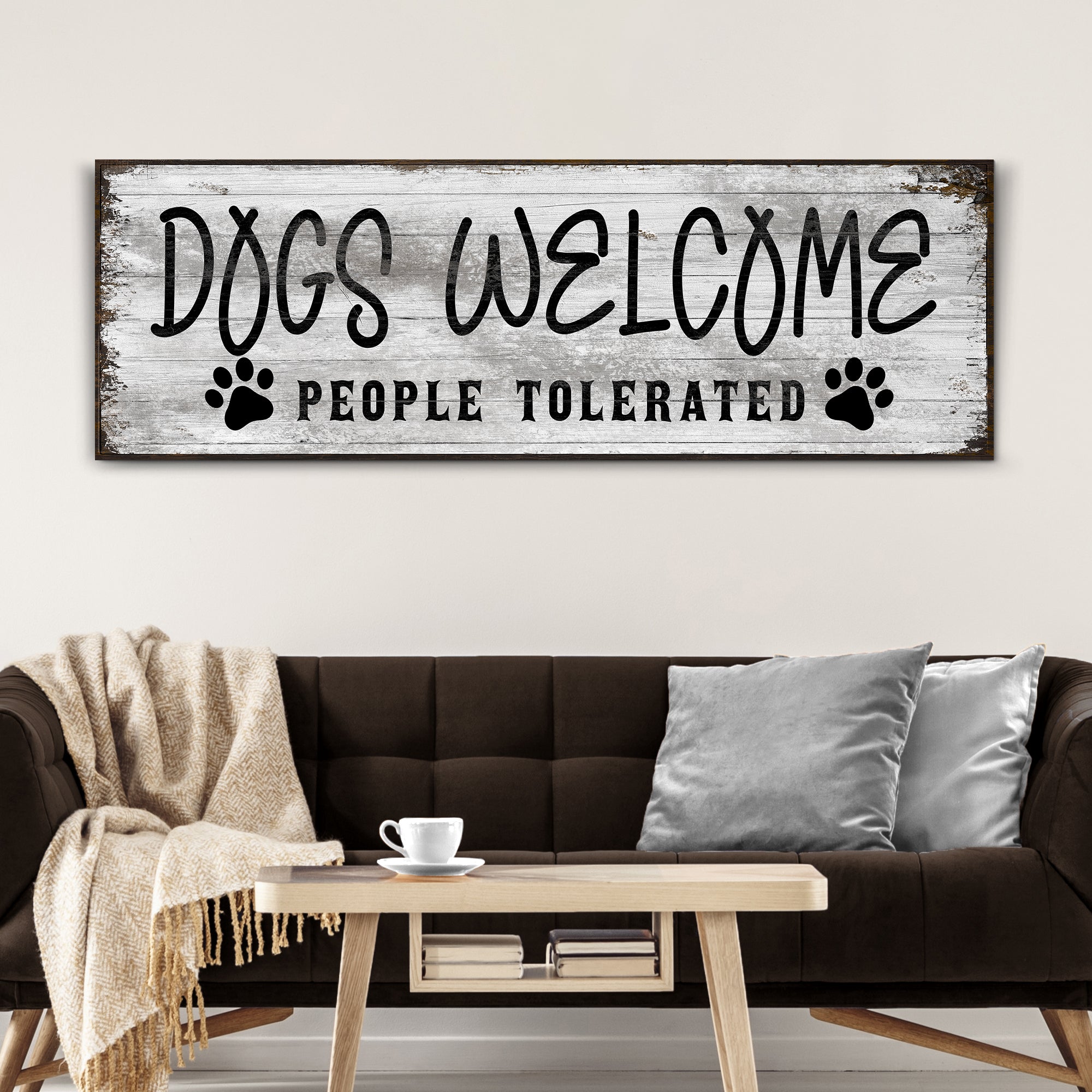 Dogs Welcome People Tolerated Sign on sale at MyriadMart