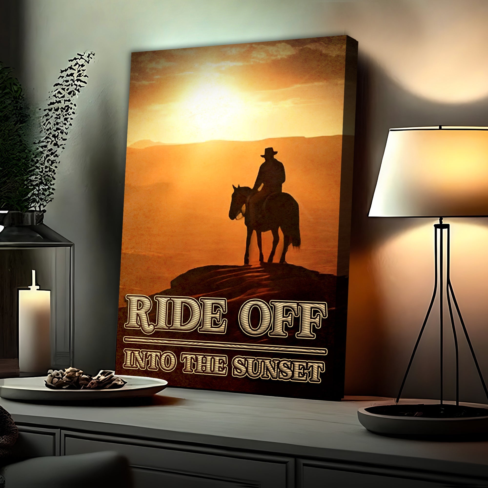 Ride Off Into The Sunset Western Sayings For Signs on sale at MyriadMart