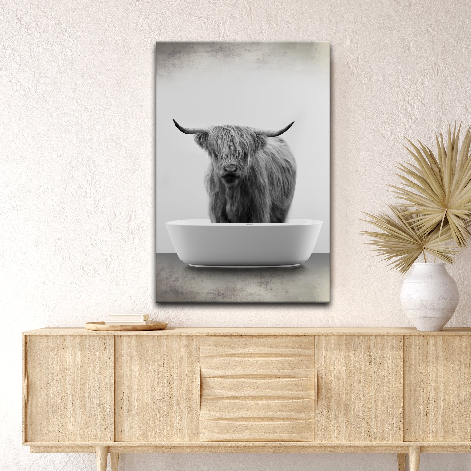 Highland Cattle Bath Canvas Wall Art IV on sale at MyriadMart