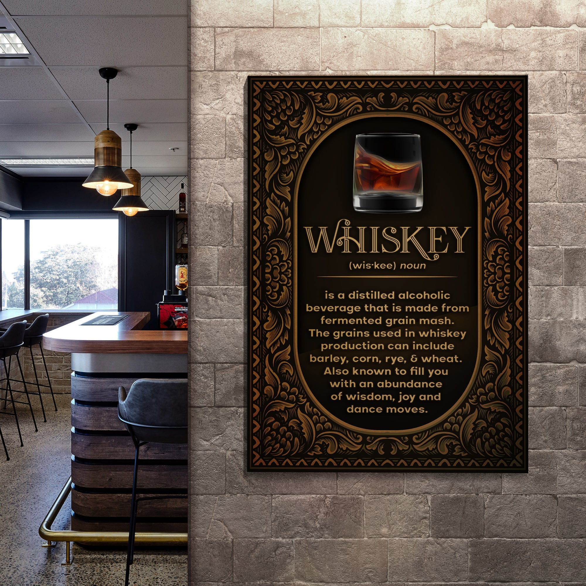 Whiskey Definition Sign on sale at MyriadMart