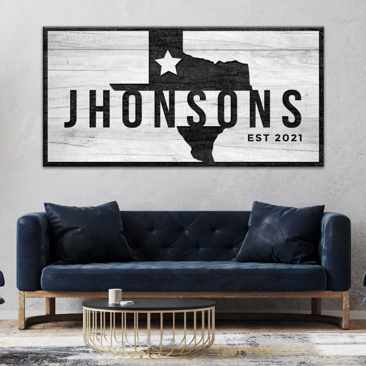 Texas Family Name Sign on sale at MyriadMart