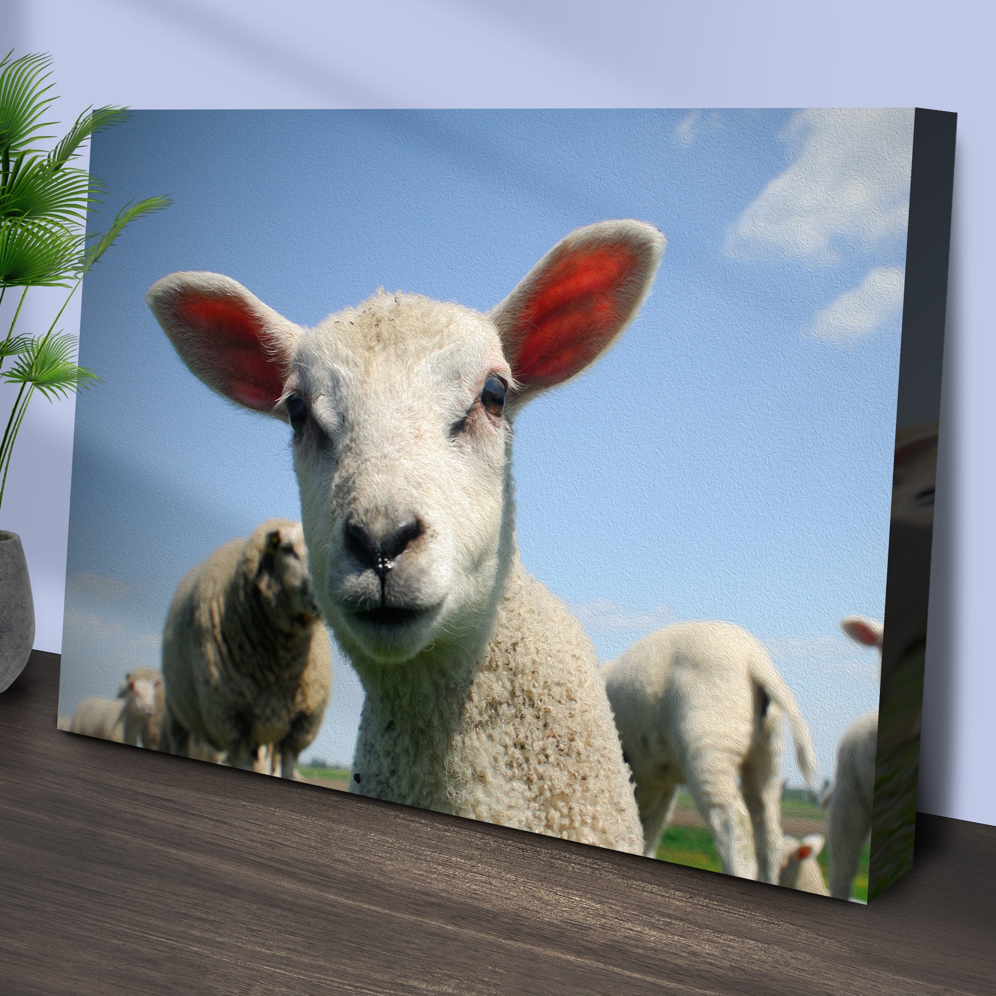 Curious Lamb Canvas Wall Art on sale at MyriadMart