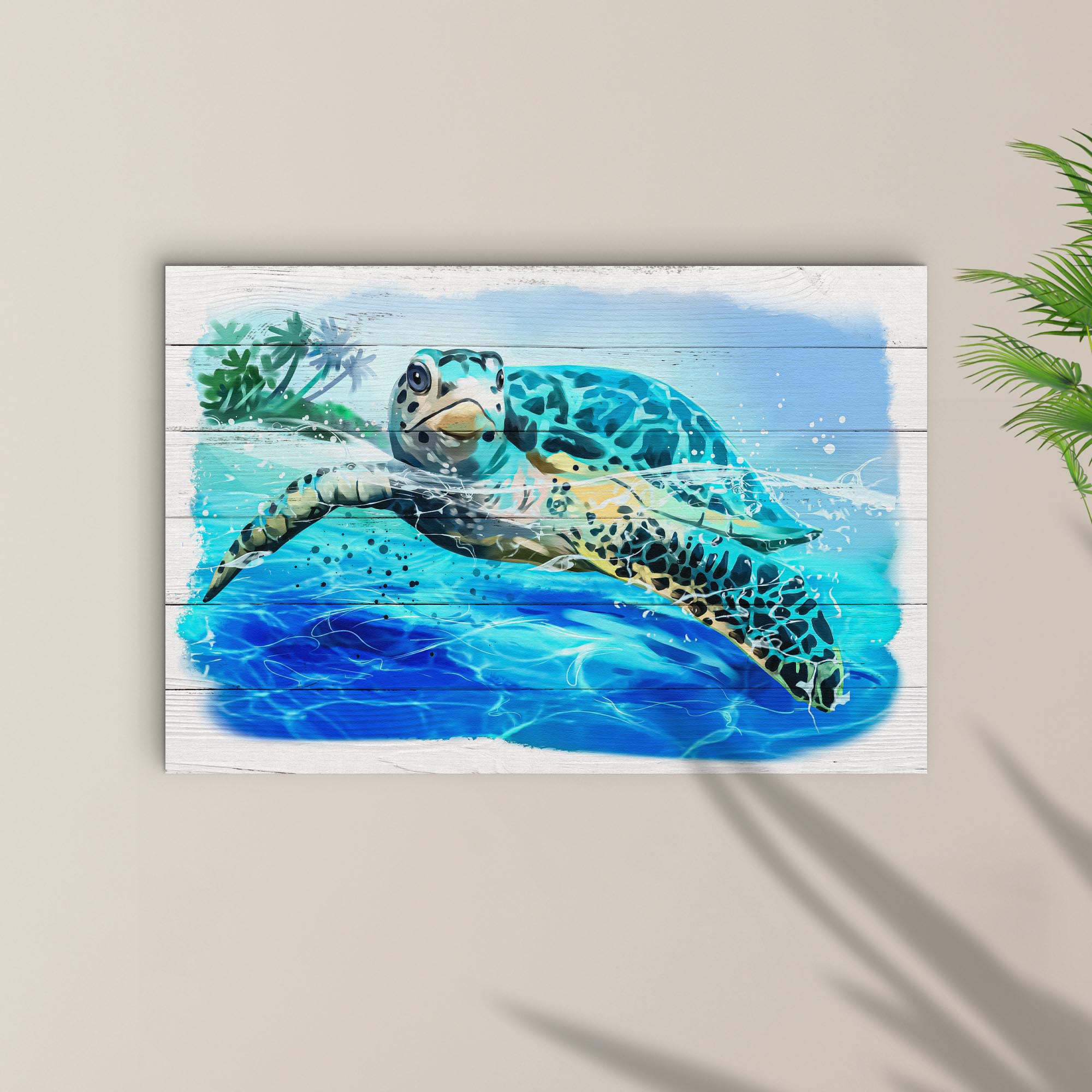 Turtle Oasis Watercolor Canvas Wall Art on sale at MyriadMart