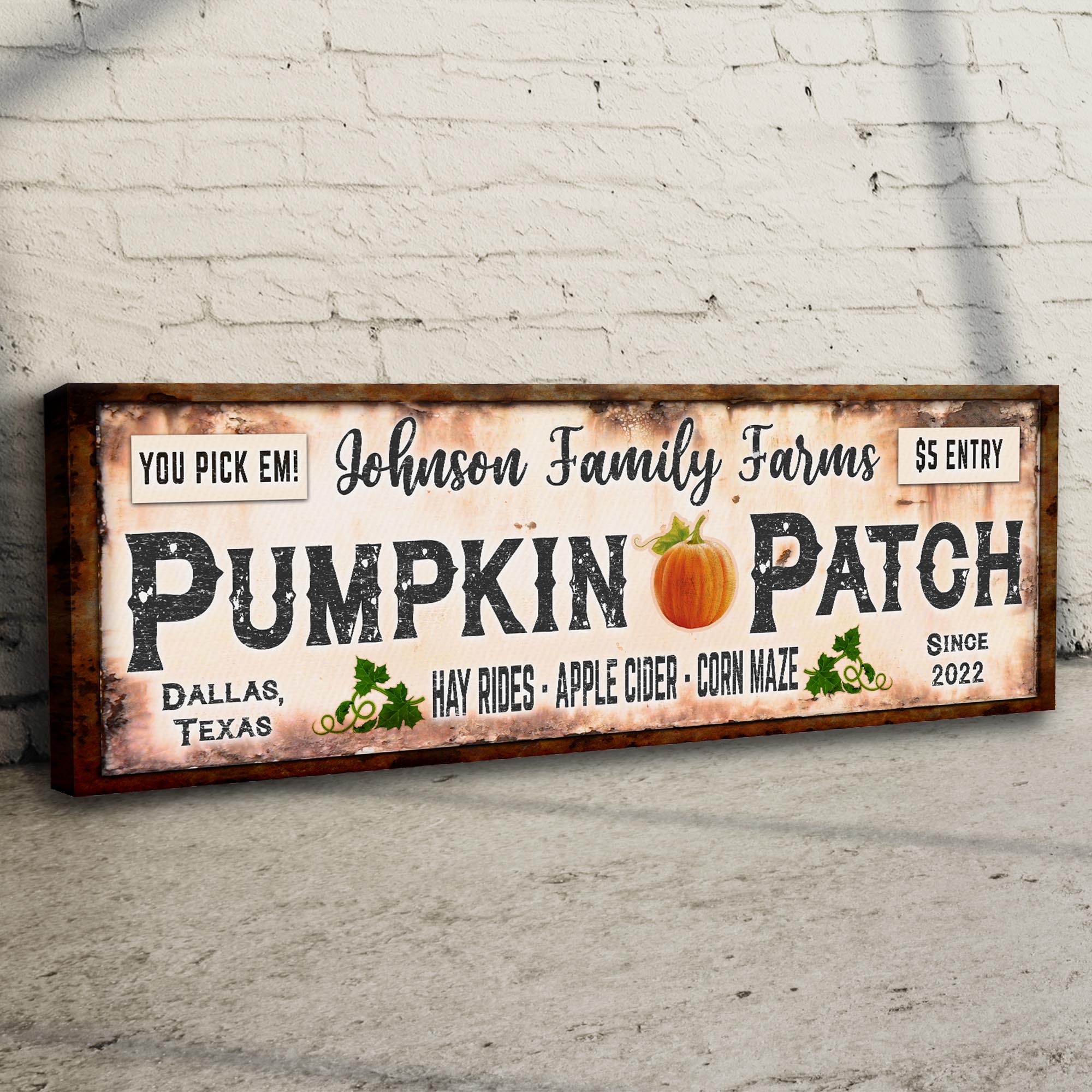 Family Farms Pumpkin Patch Sign on sale at MyriadMart