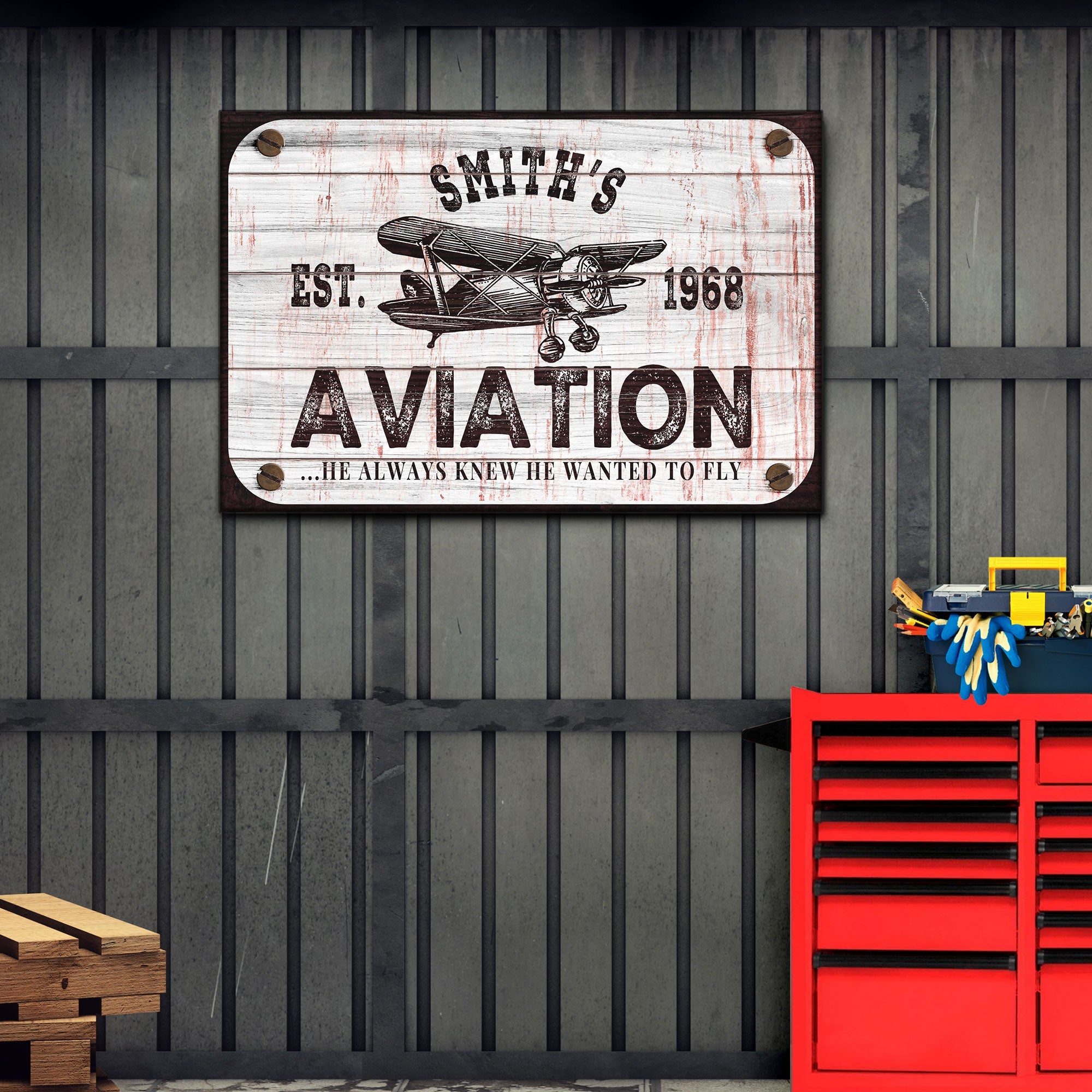 He Always Knew He Wanted To Fly Aviation Sign on sale at MyriadMart