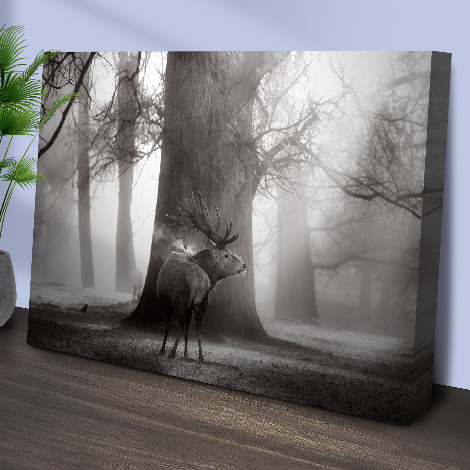 Monochrome Deer Canvas Wall Art on sale at MyriadMart