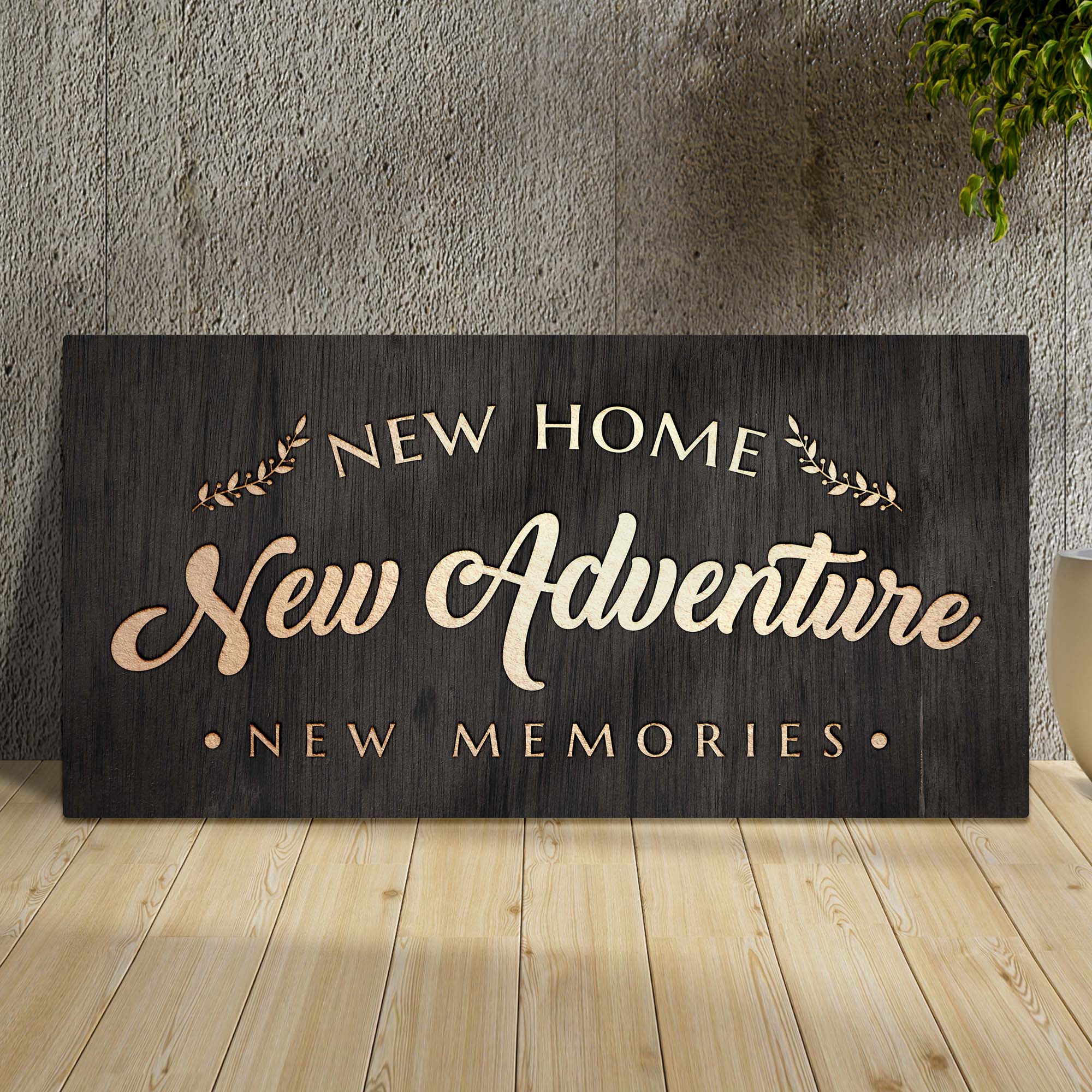 New Home New Adventure New Memories Sign on sale at MyriadMart