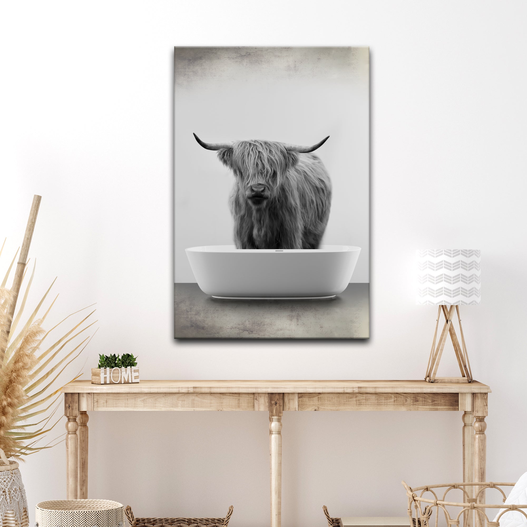 Highland Cattle Bath Canvas Wall Art IV on sale at MyriadMart