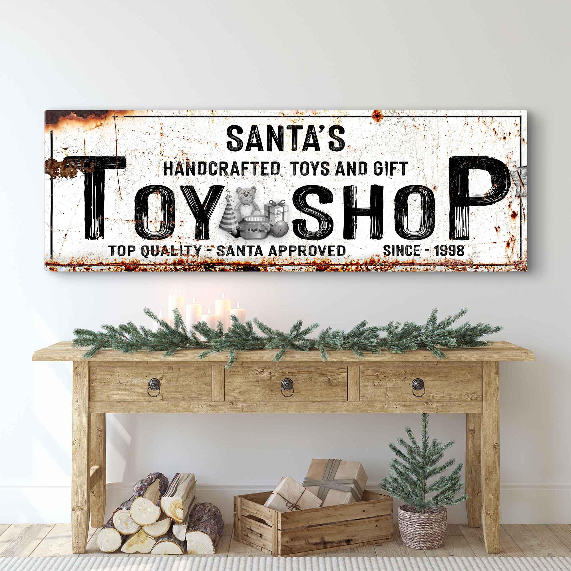 Santa's Toy Shop Sign on sale at MyriadMart