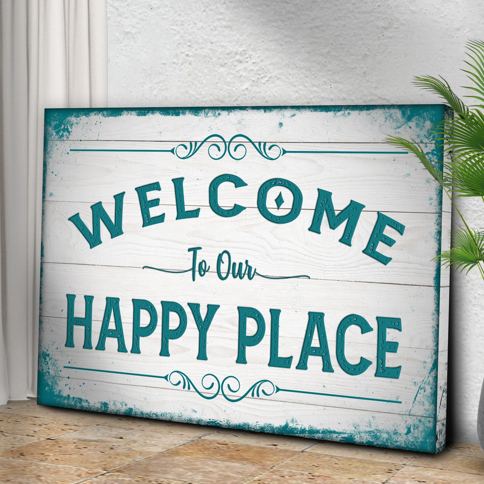 Welcome To Our Happy Place Sign II on sale at MyriadMart