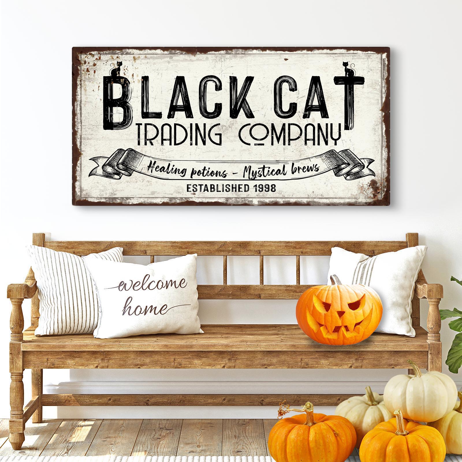 Black Cat Trading Company Sign on sale at MyriadMart