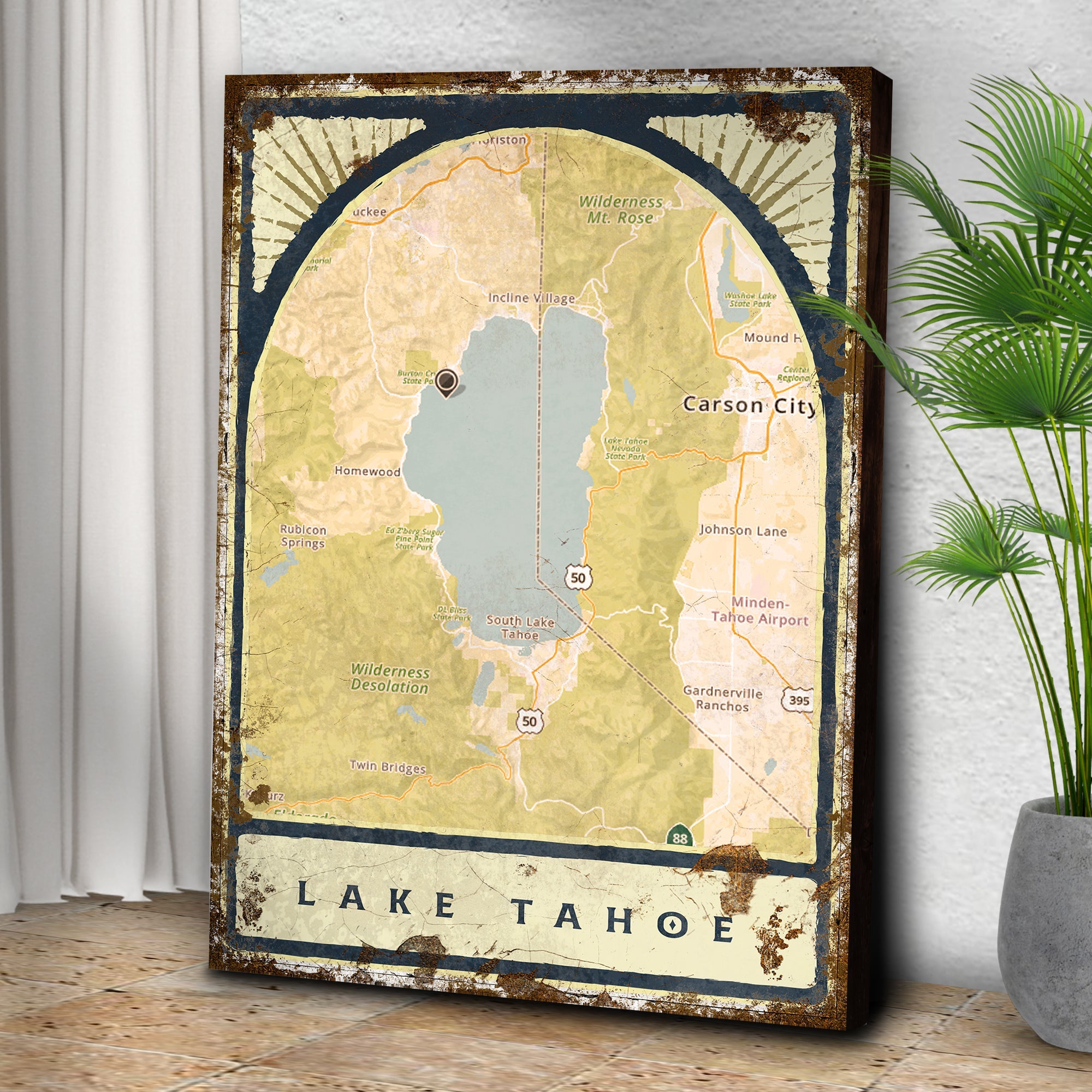 Lake Map Portrait Sign on sale at MyriadMart